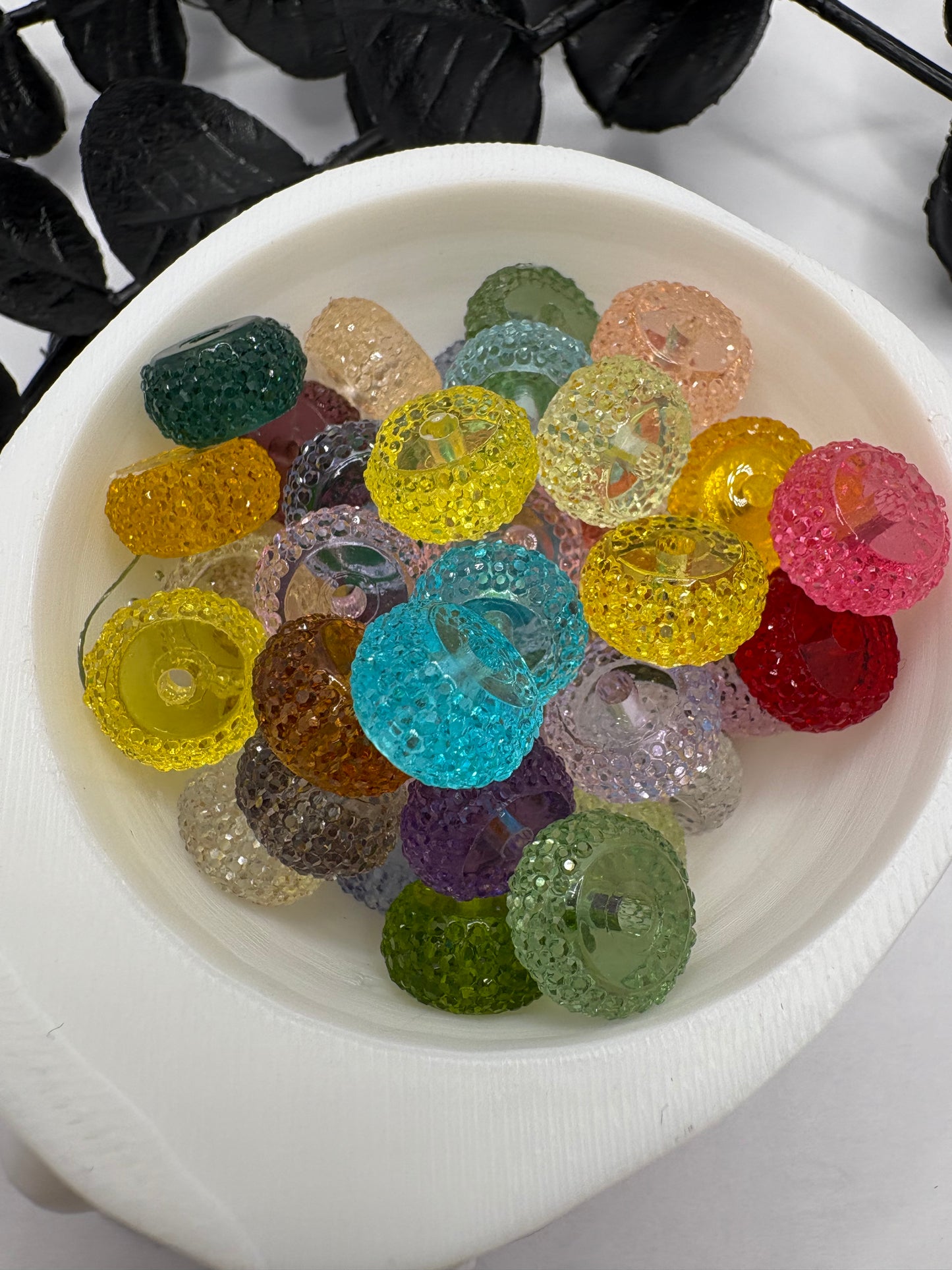 11.5mm Transparent mixed disc acrylic spacer, beads for pens, beading supplies, 10pc spacers, jewelry making
