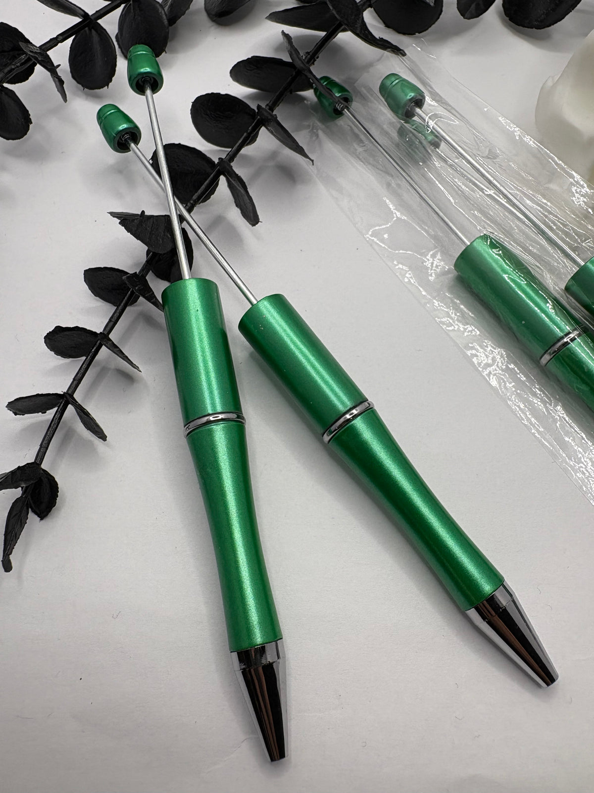 Beadable pen blanks, Beadable black ink, pen for silicone beads, for acrylic beads, pens for crafting, beadable blanks supplies