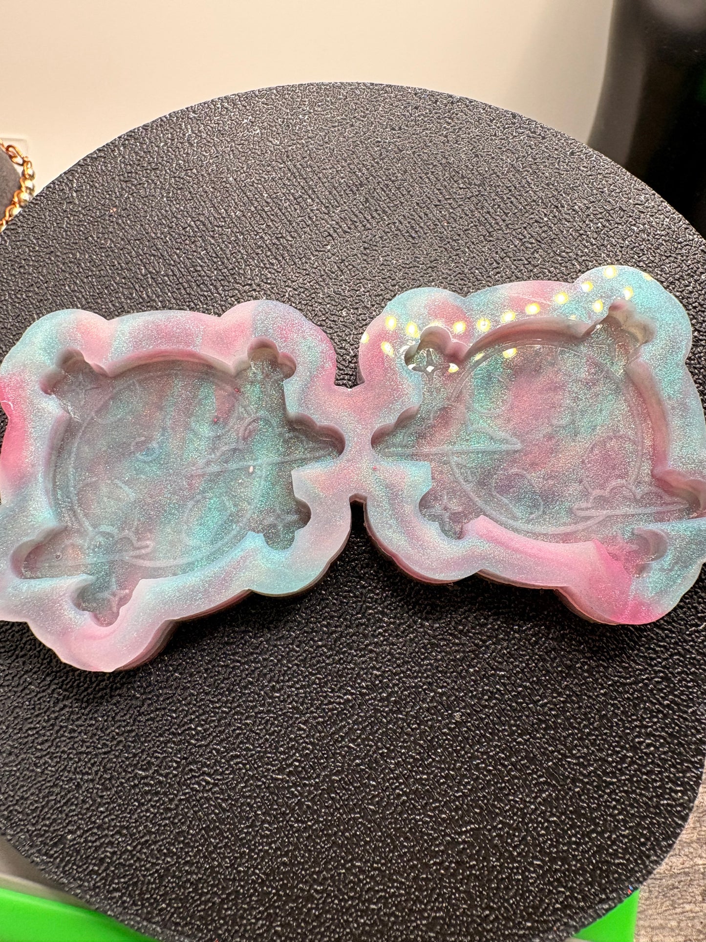 Moon and Clouds Silicone Flat: Silicone Mold for Resin Casting, 1pc