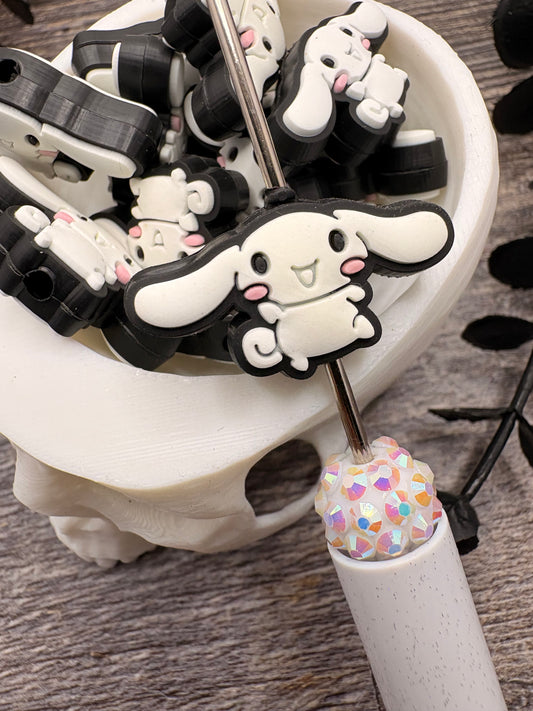 Cinna Roll Character bead, Silicone focal, silicone bead for pens, crafting beads, supply focal, 15mm, 1pc