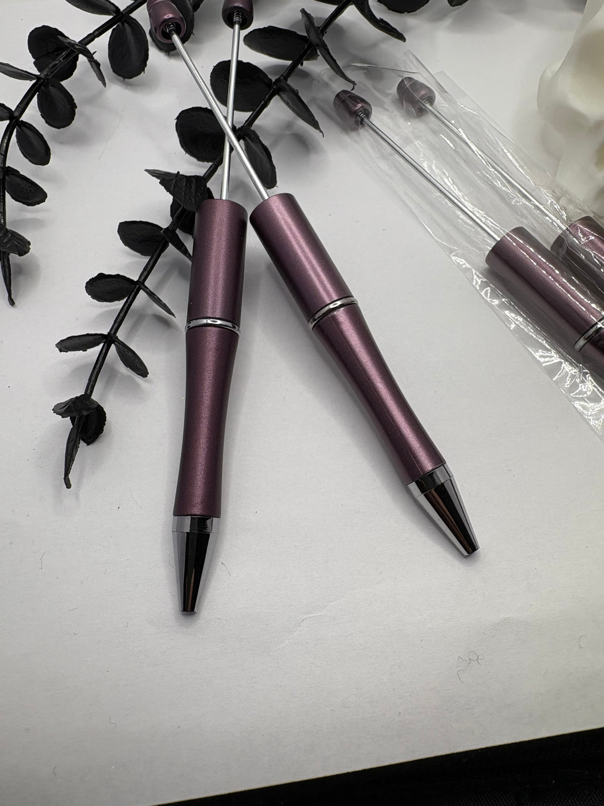 Beadable pen blanks, Beadable black ink, pen for silicone beads, for acrylic beads, pens for crafting, beadable blanks supplies