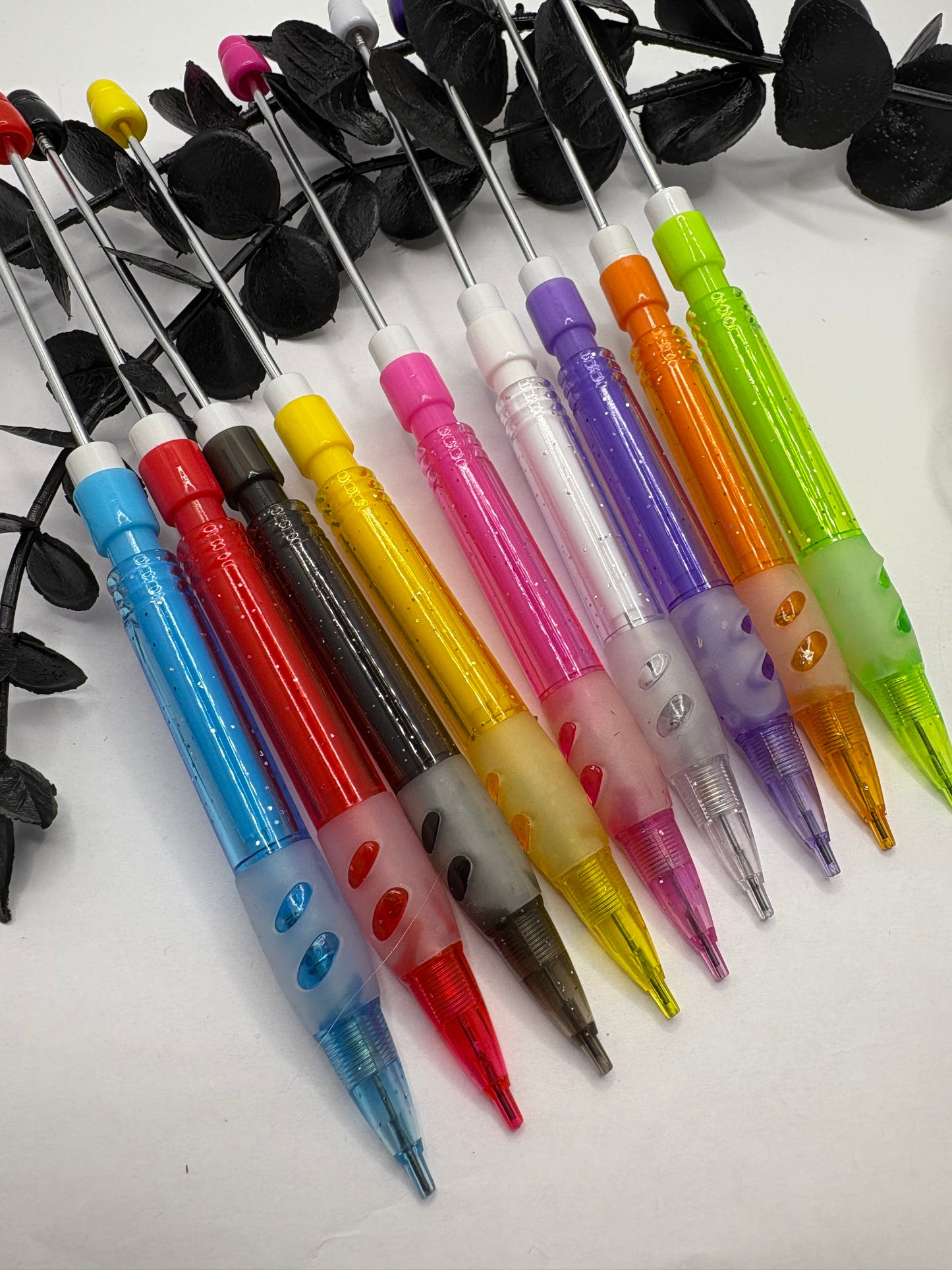 Glitter Mechanical Pencil Beadable blank, pencil for bead crafts, refillable pencils, beadable blanks supplies 1pc