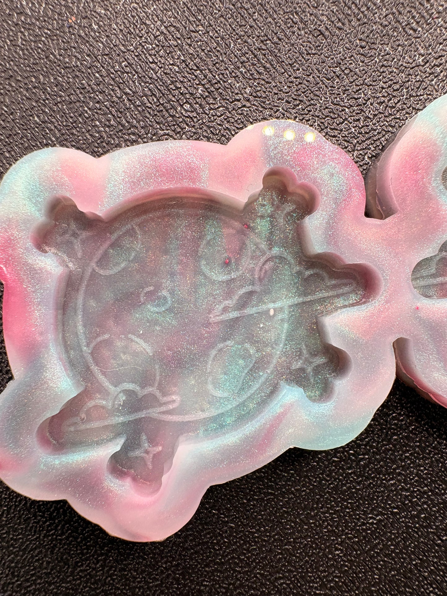 Moon and Clouds Silicone Flat: Silicone Mold for Resin Casting, 1pc