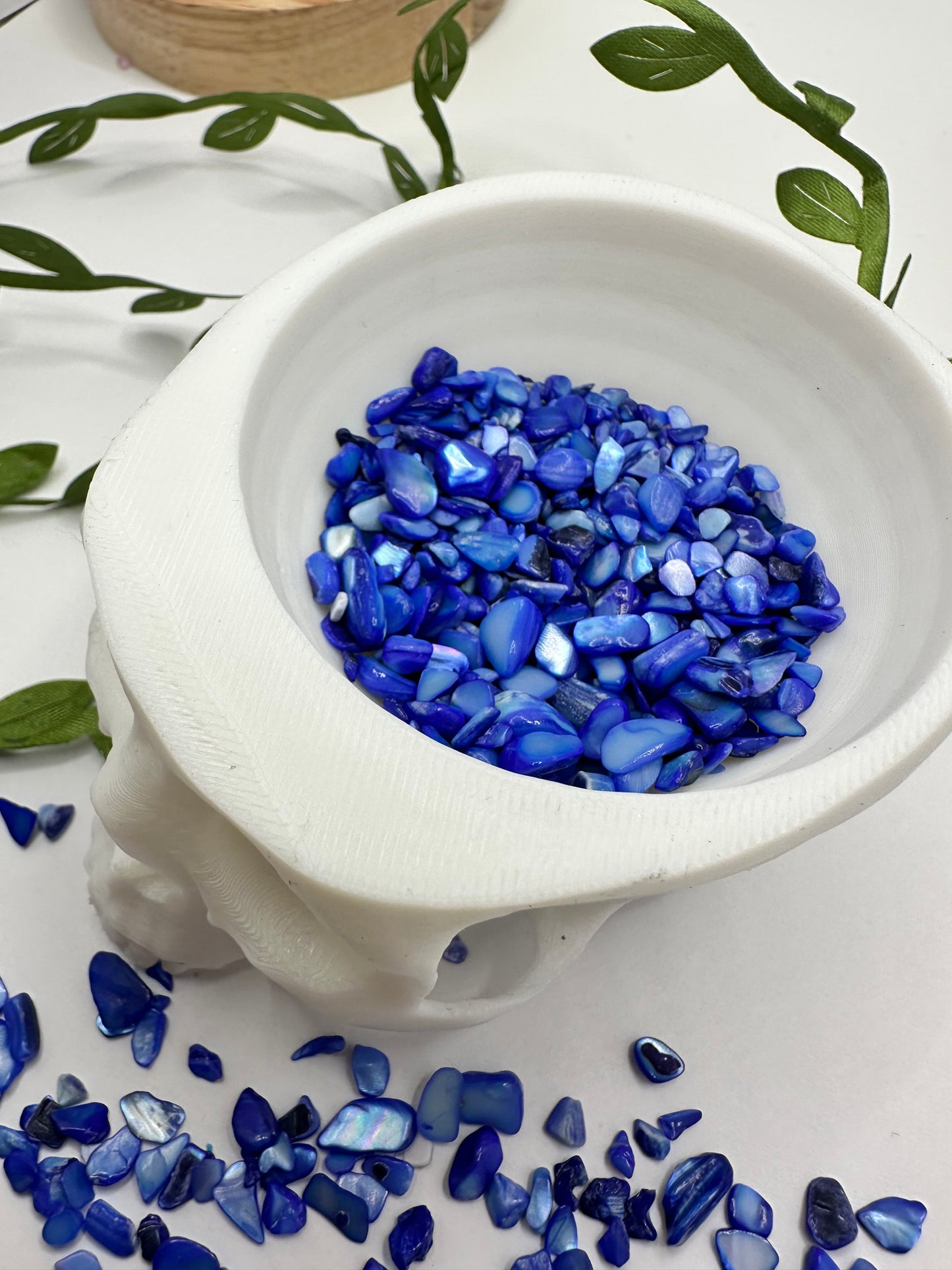 Dark Blue shell chip mix, filler, crafting chips, natural shell mix glossed chips, resin fillers, candle making supplies 1oz by weight