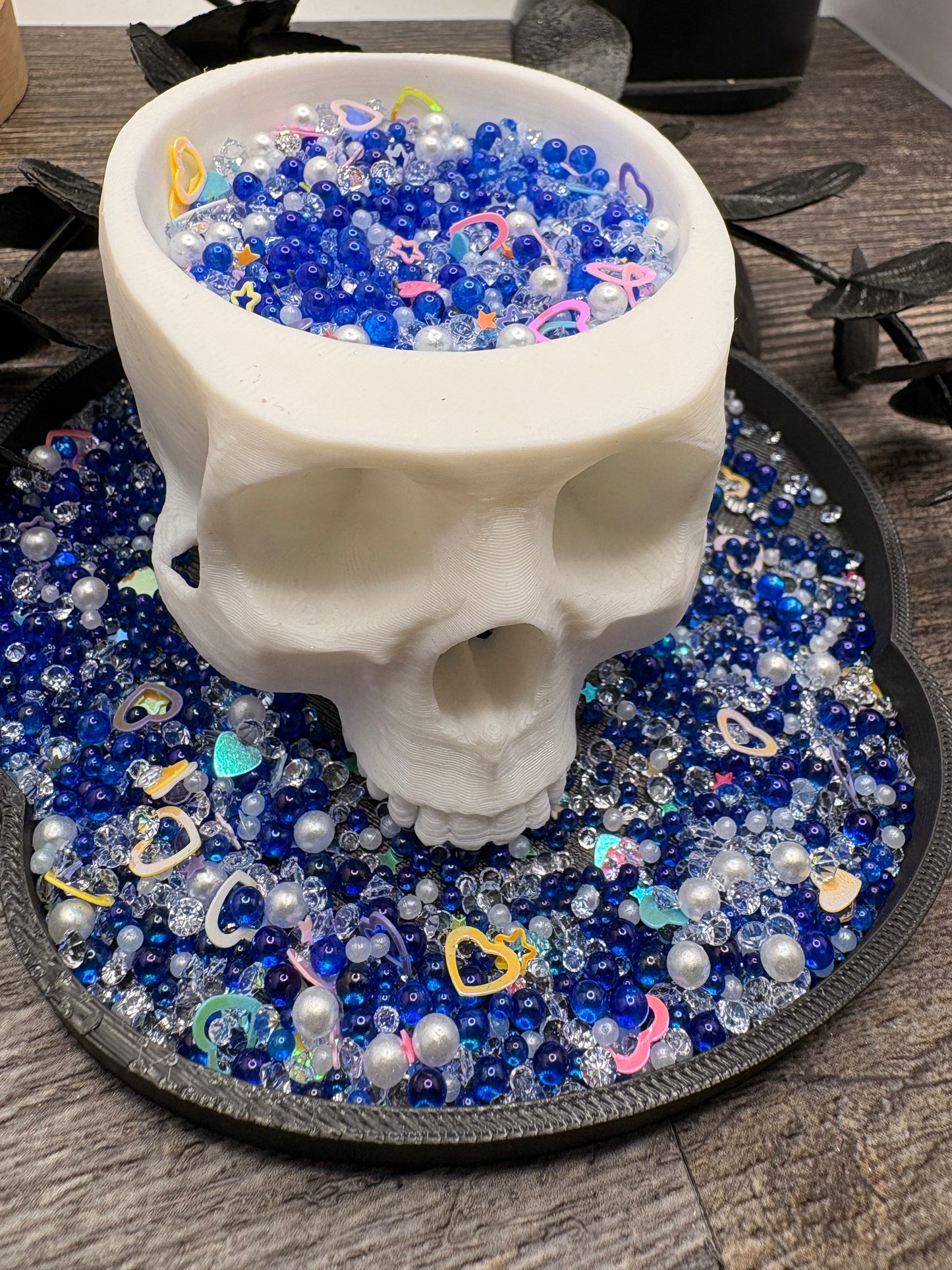 Chaotic Blues Dyed Filler: Mixed Media filler, resin accents, cute shaker fillers, crafting additives 1oz Wt
