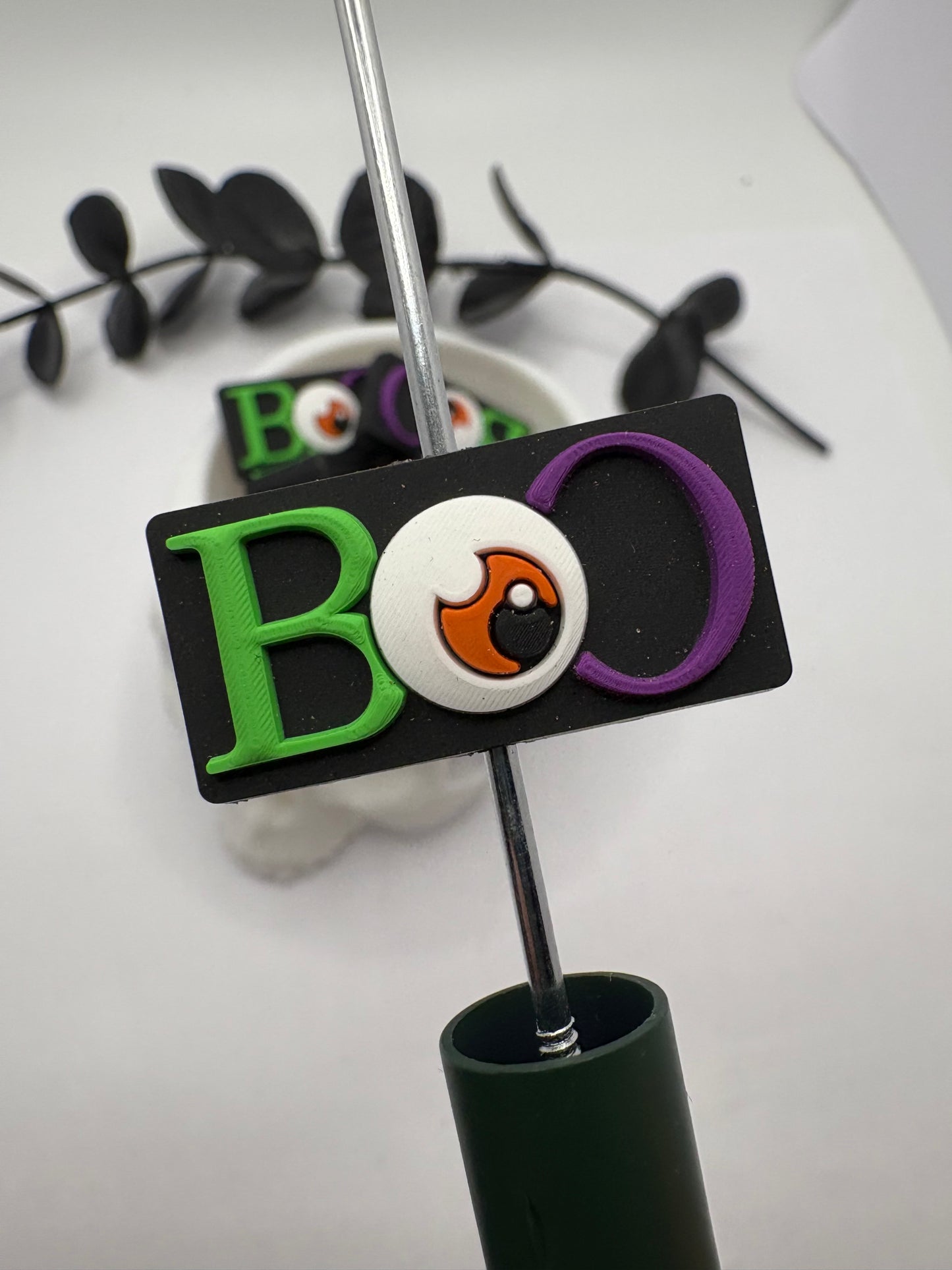 Boo silicone bead for pens, crafting beads, supplies, focal, silicone supply bead, silicone focal for beadable items, 15mm, 1pc