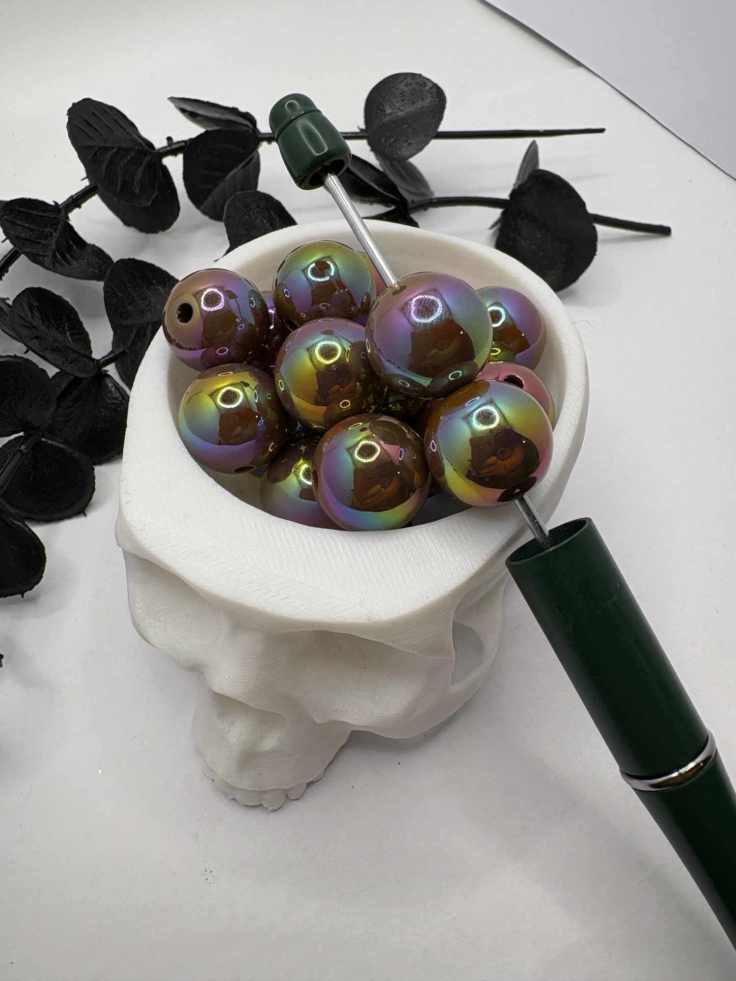 Holo Cocoa bead, acrylic 15.5mm beads for pens, beading supplies, beading
