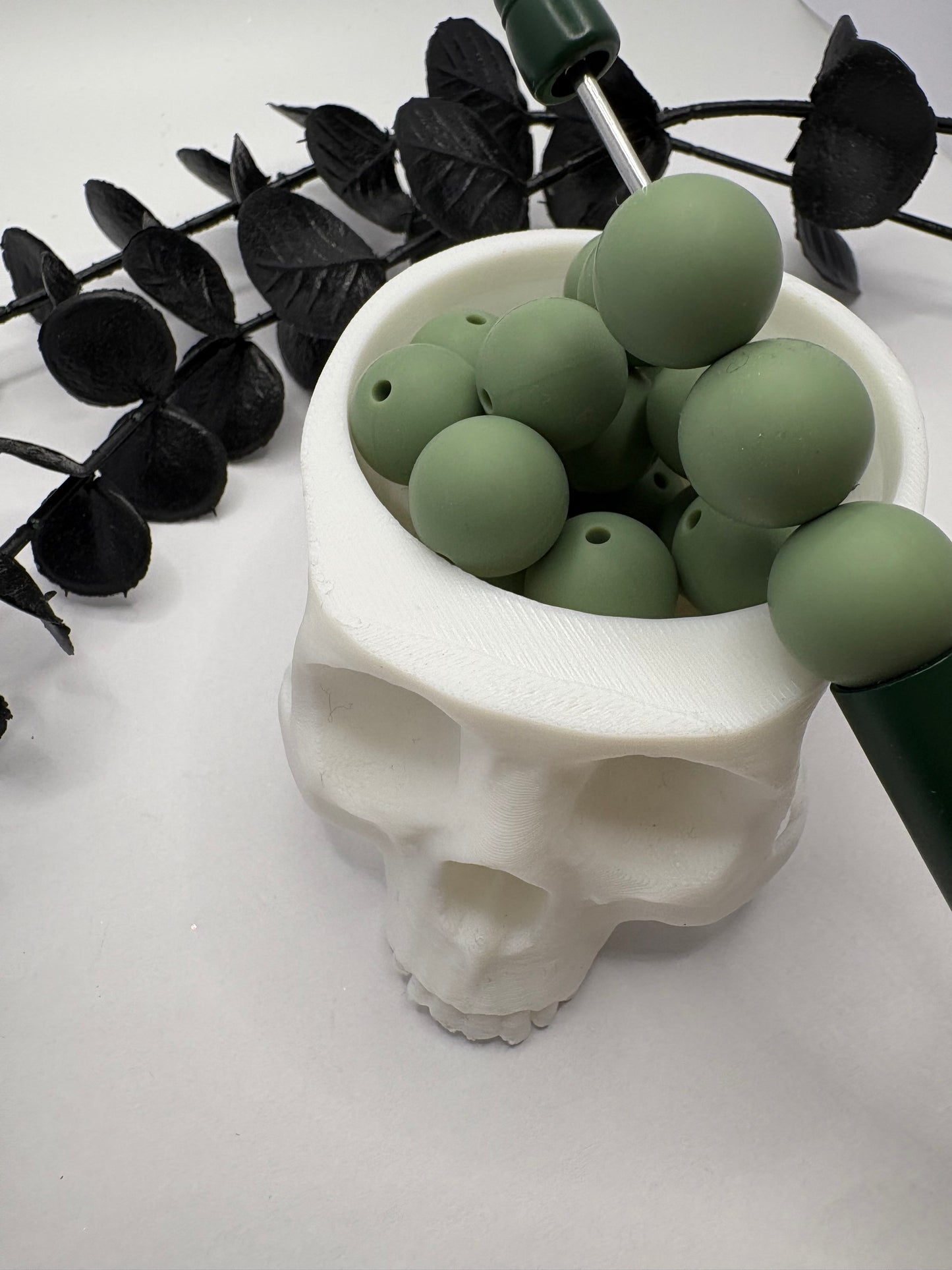 Silicone Mute Green bead, 15mm beads for pens, beading supplies, beading, pvc silicone beads