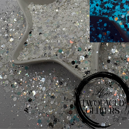 Wonderglo: glow chunky glitter mix, crafting supplies glitter, custom mix, resin supplies, resin glitter, mix holo glitter .5oz wt.