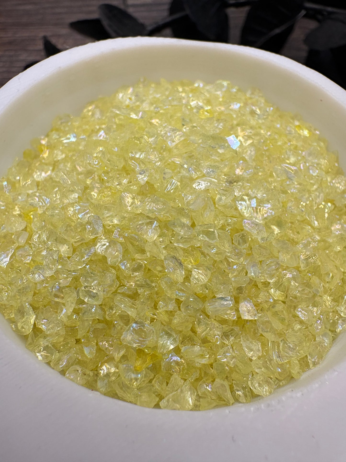 Lemon Sugar: Crushed glass, Sugar Series 1oz Wt. Not edible