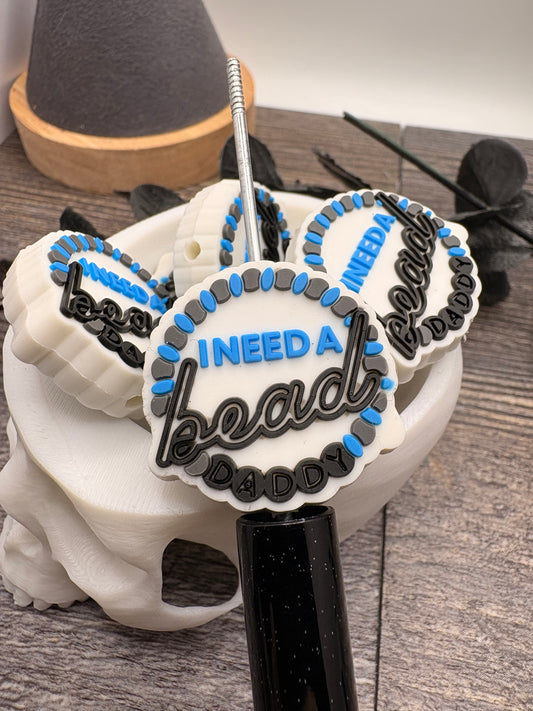 Bead daddy Bead, Silicone focal, silicone bead for pens, crafting beads, supply, focal, 30mm