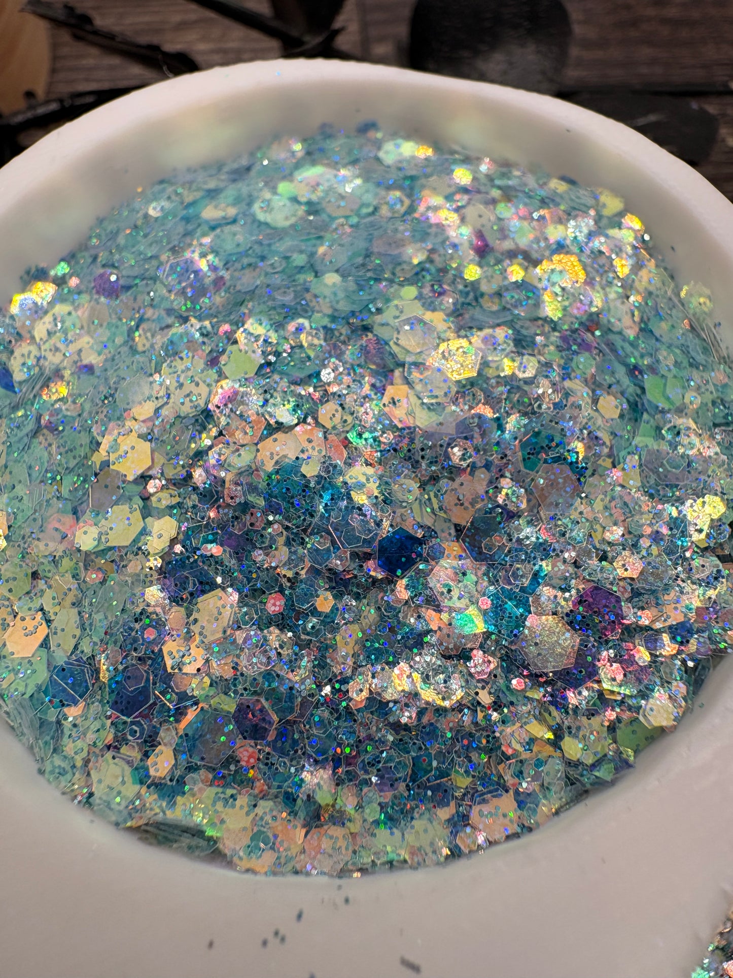 Alice Blue: holo-chunky glitter mix, crafting supplies glitter, custom mix, resin supplies, resin glitter, mix holo glitter