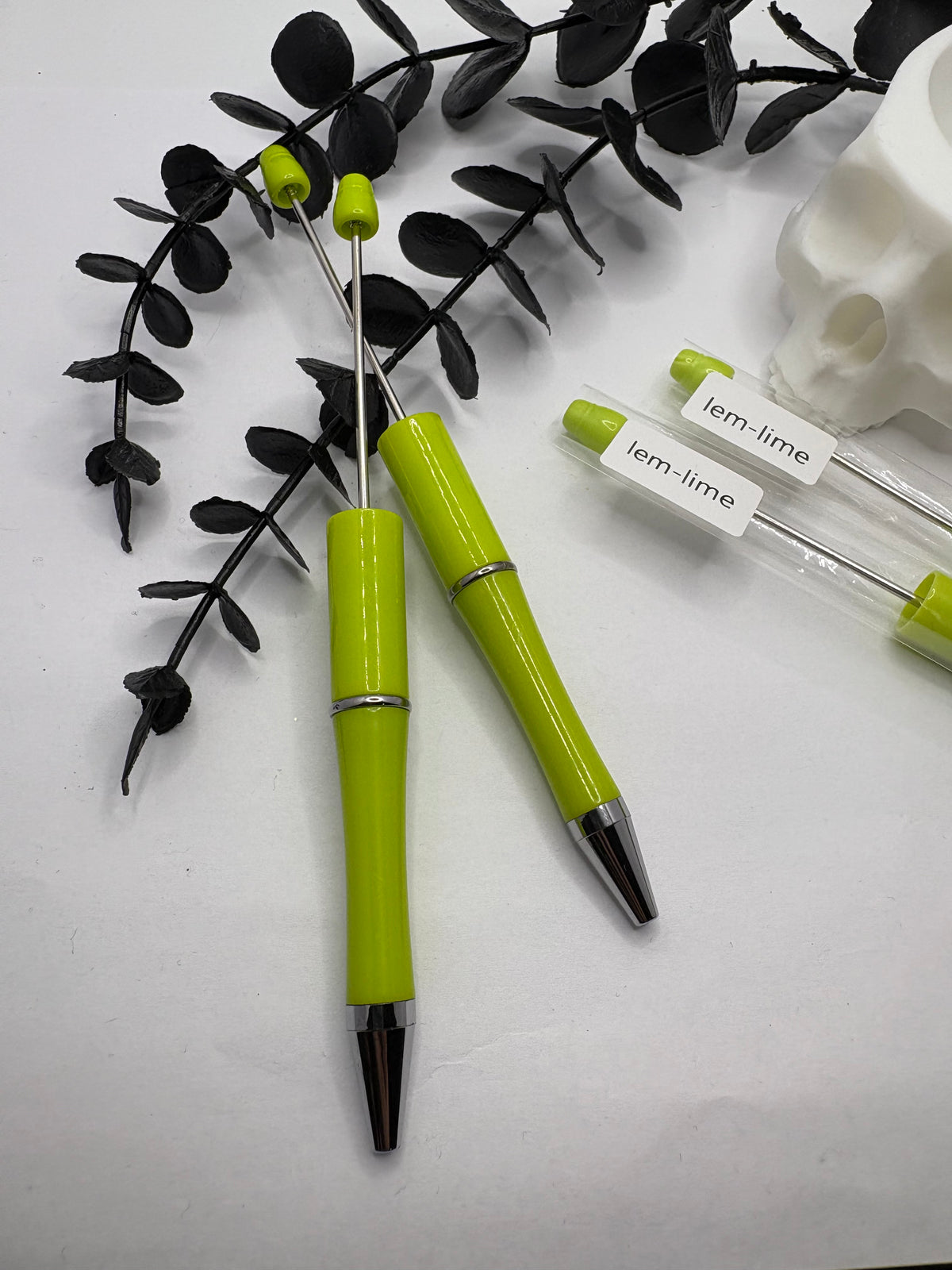 Beadable pen blanks, Beadable black ink, pen for silicone beads, for acrylic beads, pens for crafting, beadable blanks supplies