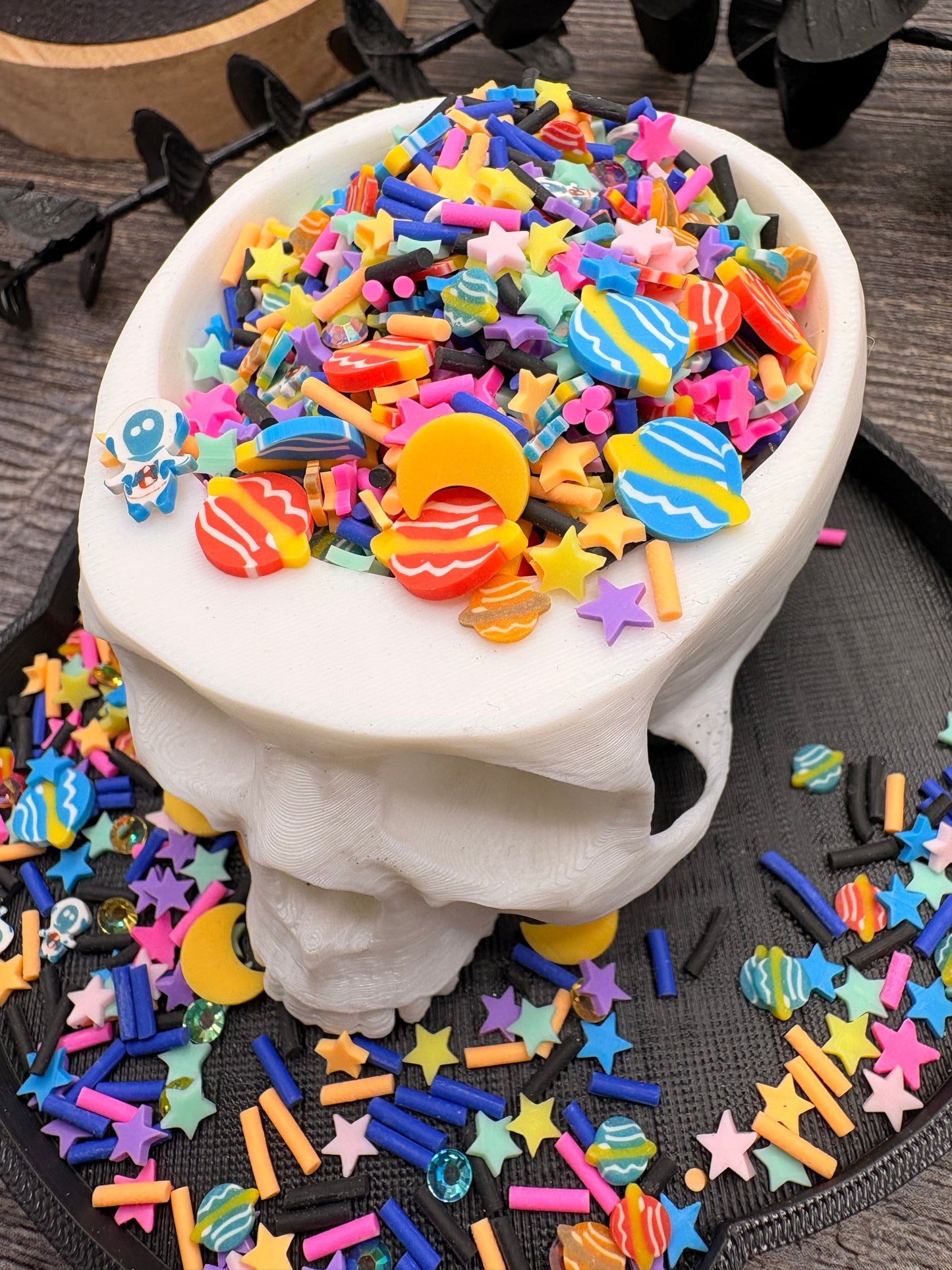 Cosmic Frizzle Filler: Mixed Media clay filler, resin accents, cute shaker fillers, crafting additives 1oz Wt.