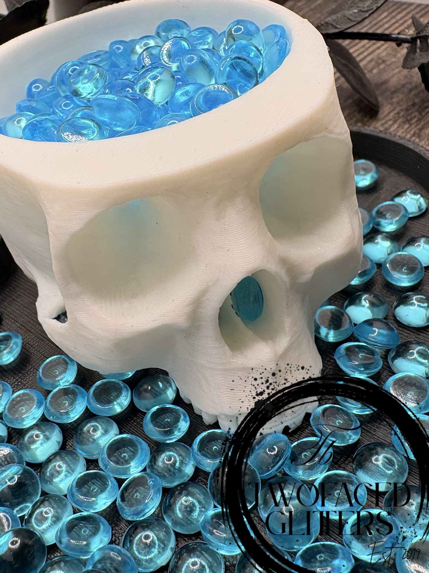 Blue Transparent: Resin Flatback Half Dome Filler, 2oz Wt.