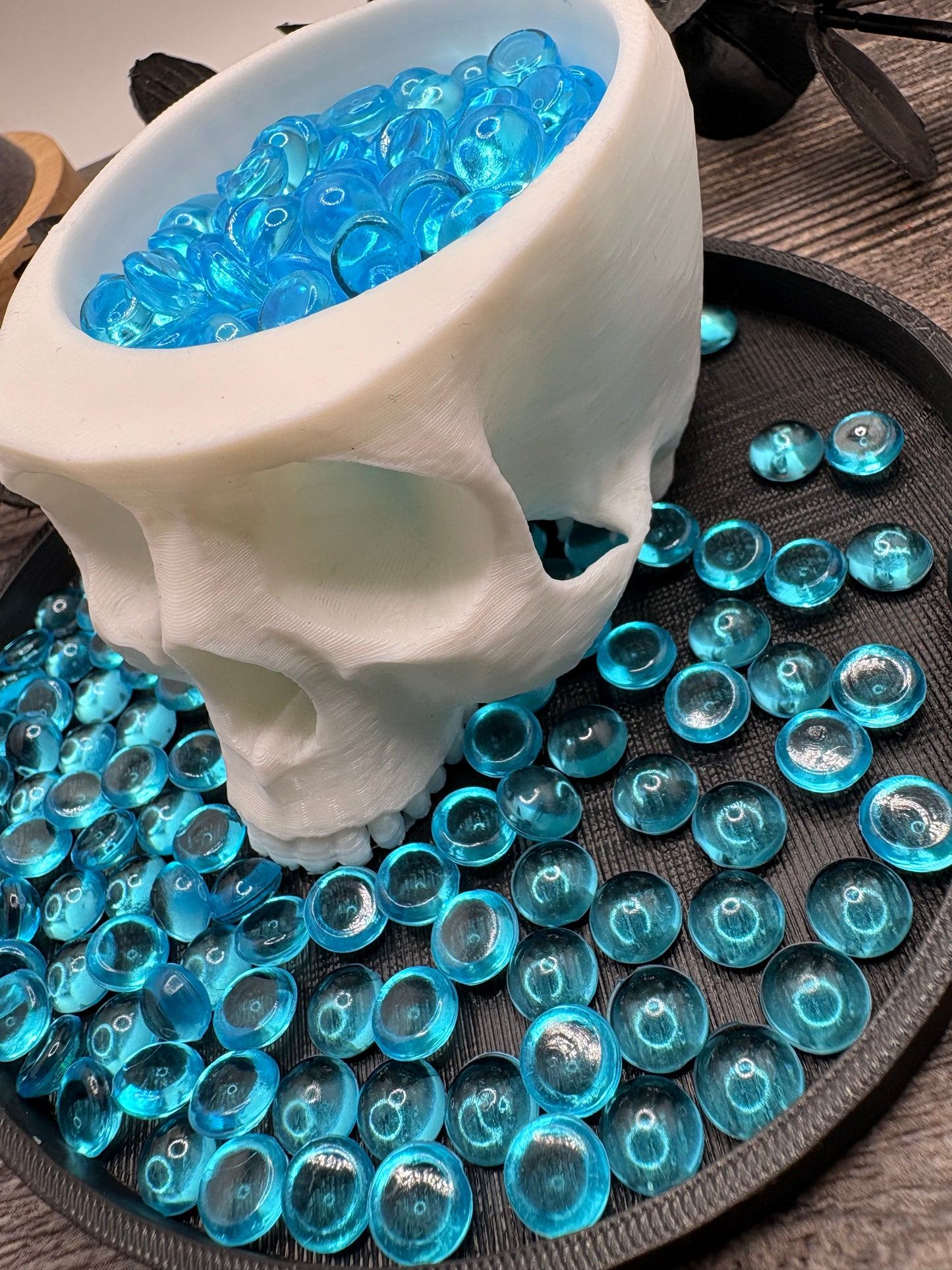 Blue Transparent: Resin Flatback Half Dome Filler, 2oz Wt.