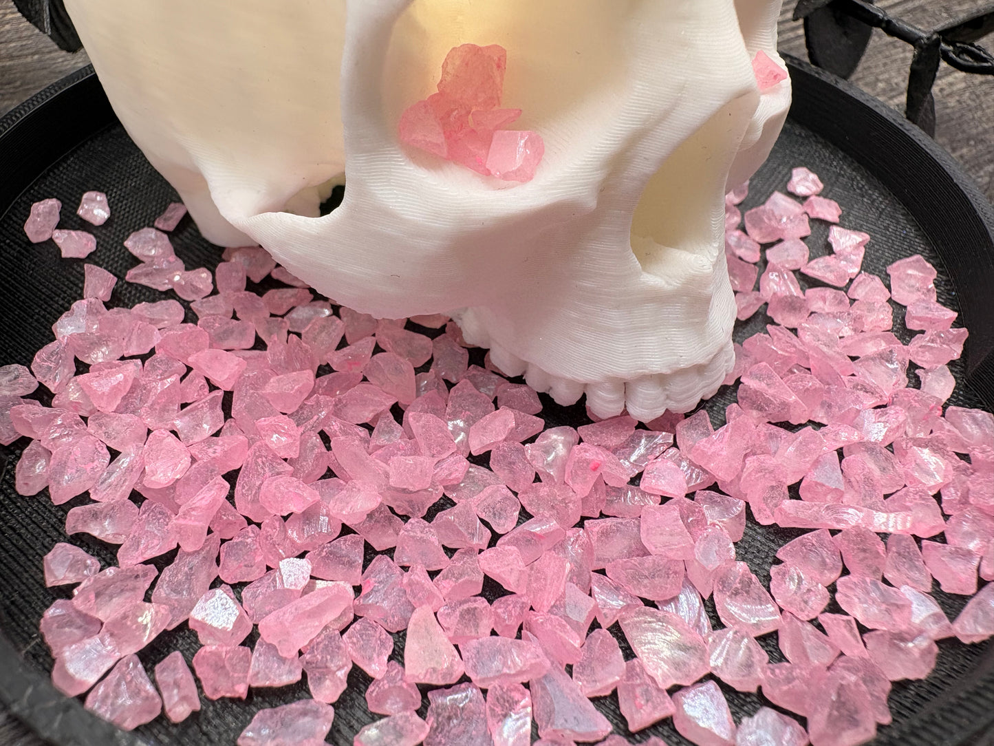 Candy Pink: UV Activated Crushed glass 1oz Wt. Not edible