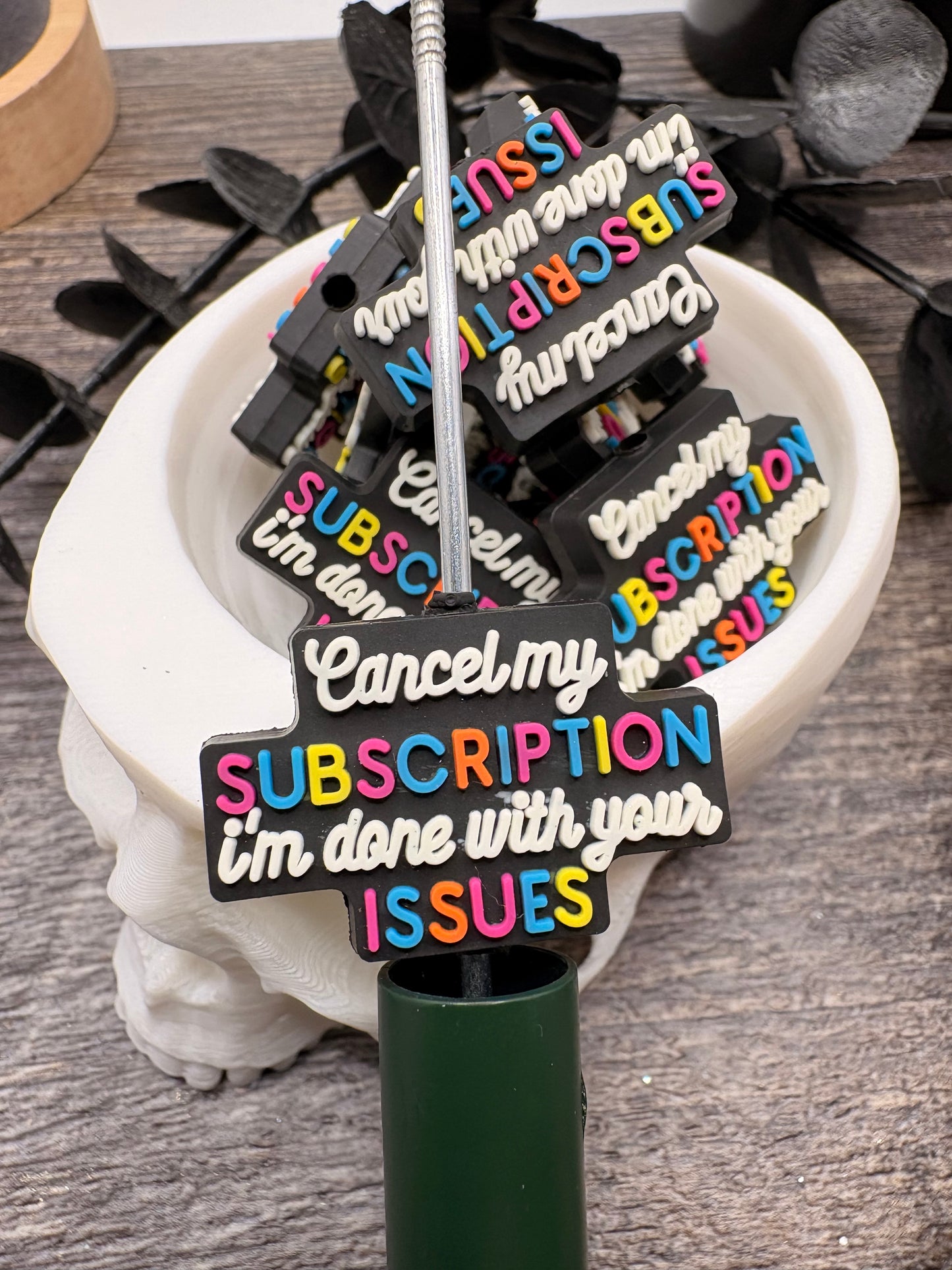 Cancel My Subscription: Funny Silicone Focal Bead, 1pc 19mm