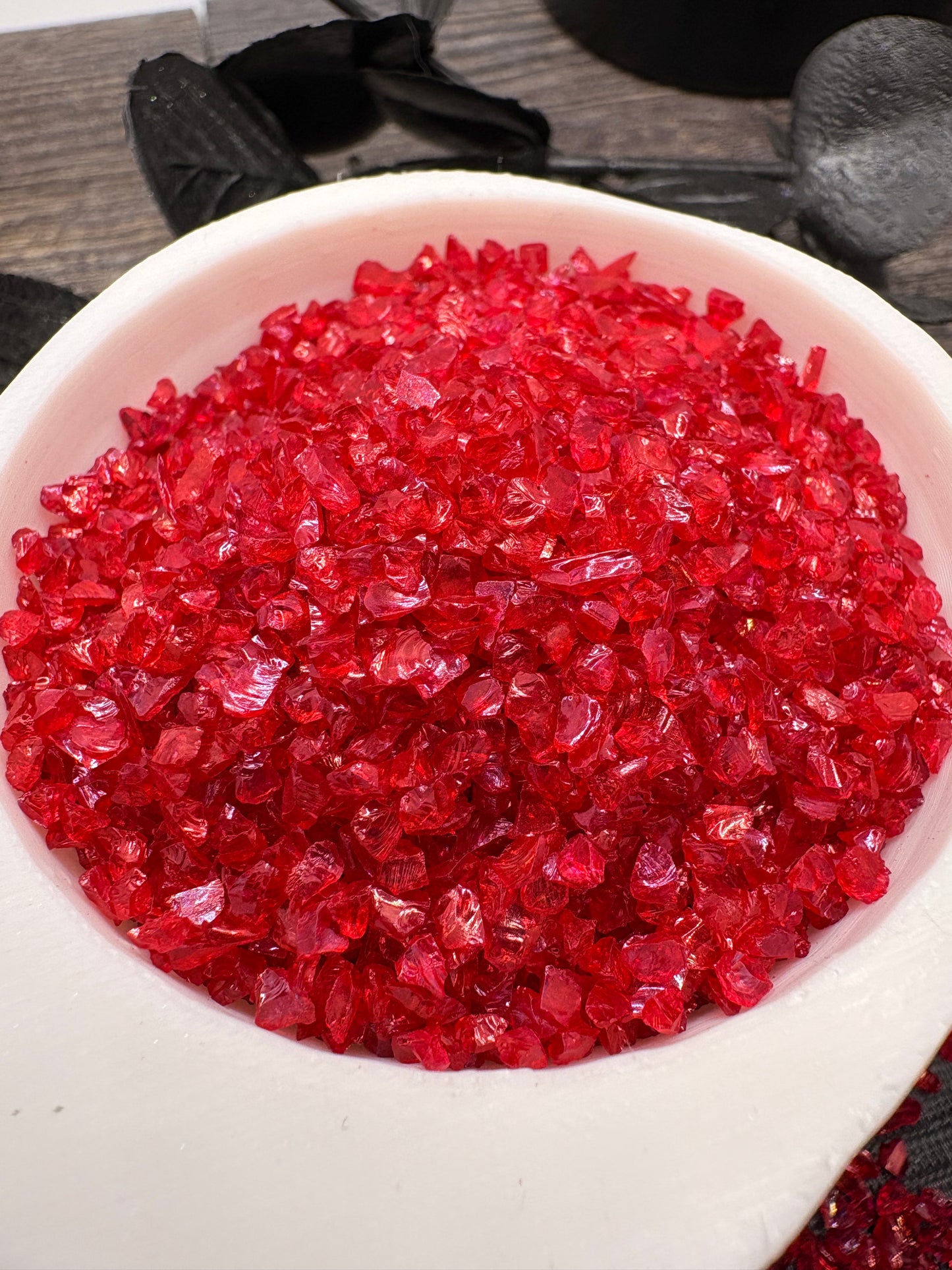 Pomegranate Sugar: Crushed glass, Sugar Series 1oz Wt. Not edible