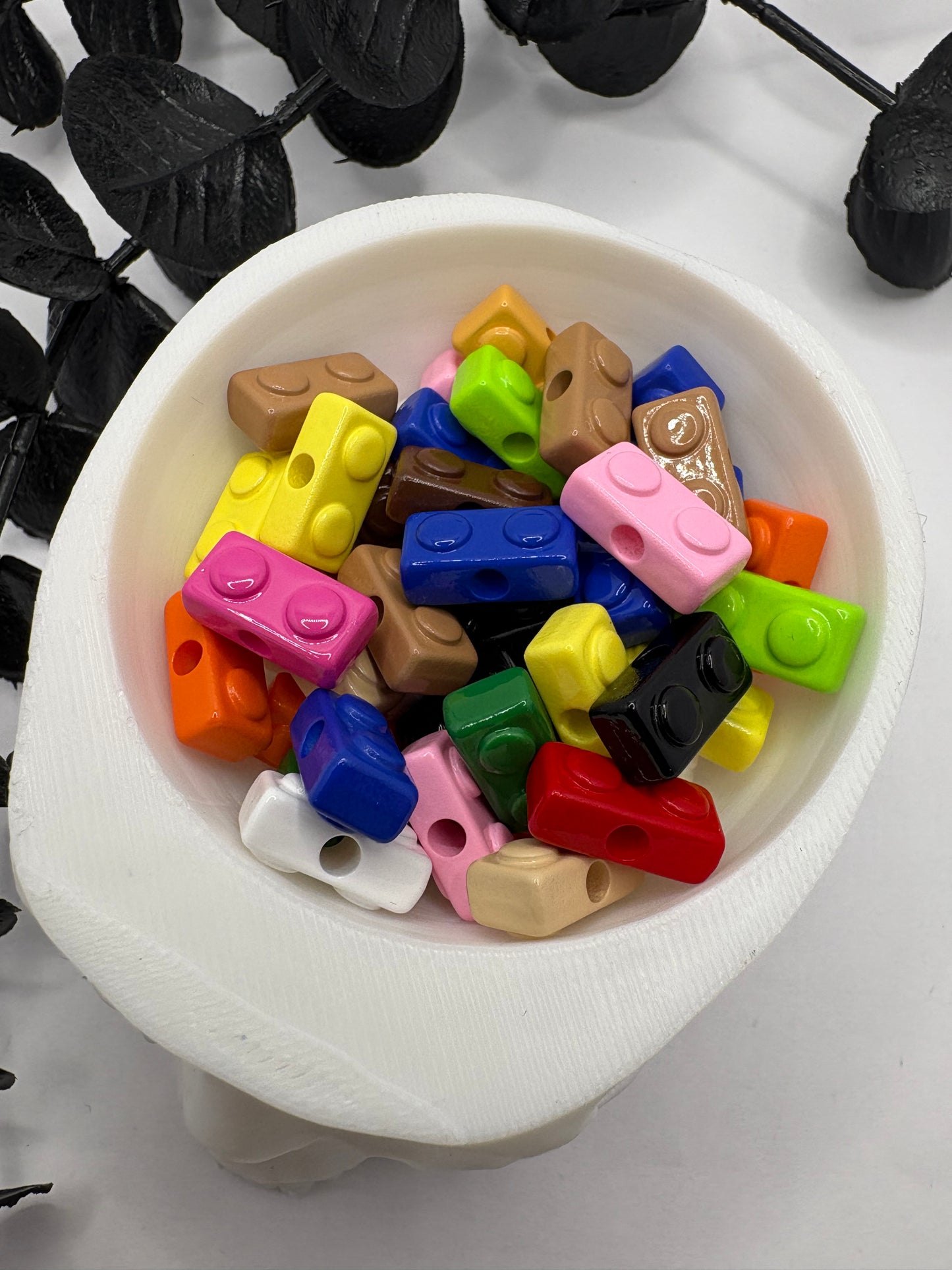 Block mini mix beads, acrylic 7mm beads for pens, beading supplies, mix colored wings 10pc