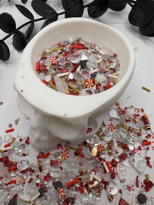 Peppermint Tinsel, mixed media filler, custom add-in crafting, shaker resin bits, filler decor, resin crafting, 1oz wt.