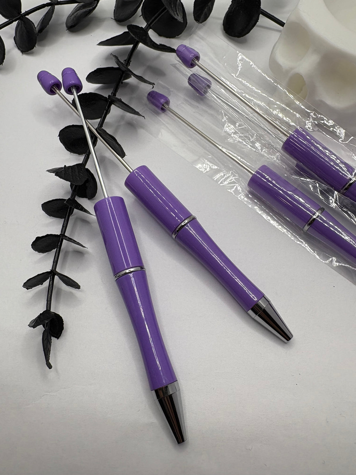 Beadable pen blanks, Beadable black ink, pen for silicone beads, for acrylic beads, pens for crafting, beadable blanks supplies
