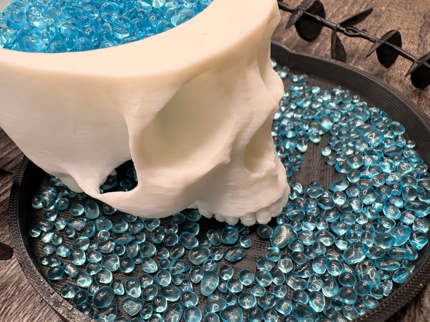 Freeform Glass Bead Filler: No Hole, Blue Transparent 1oz Wt.