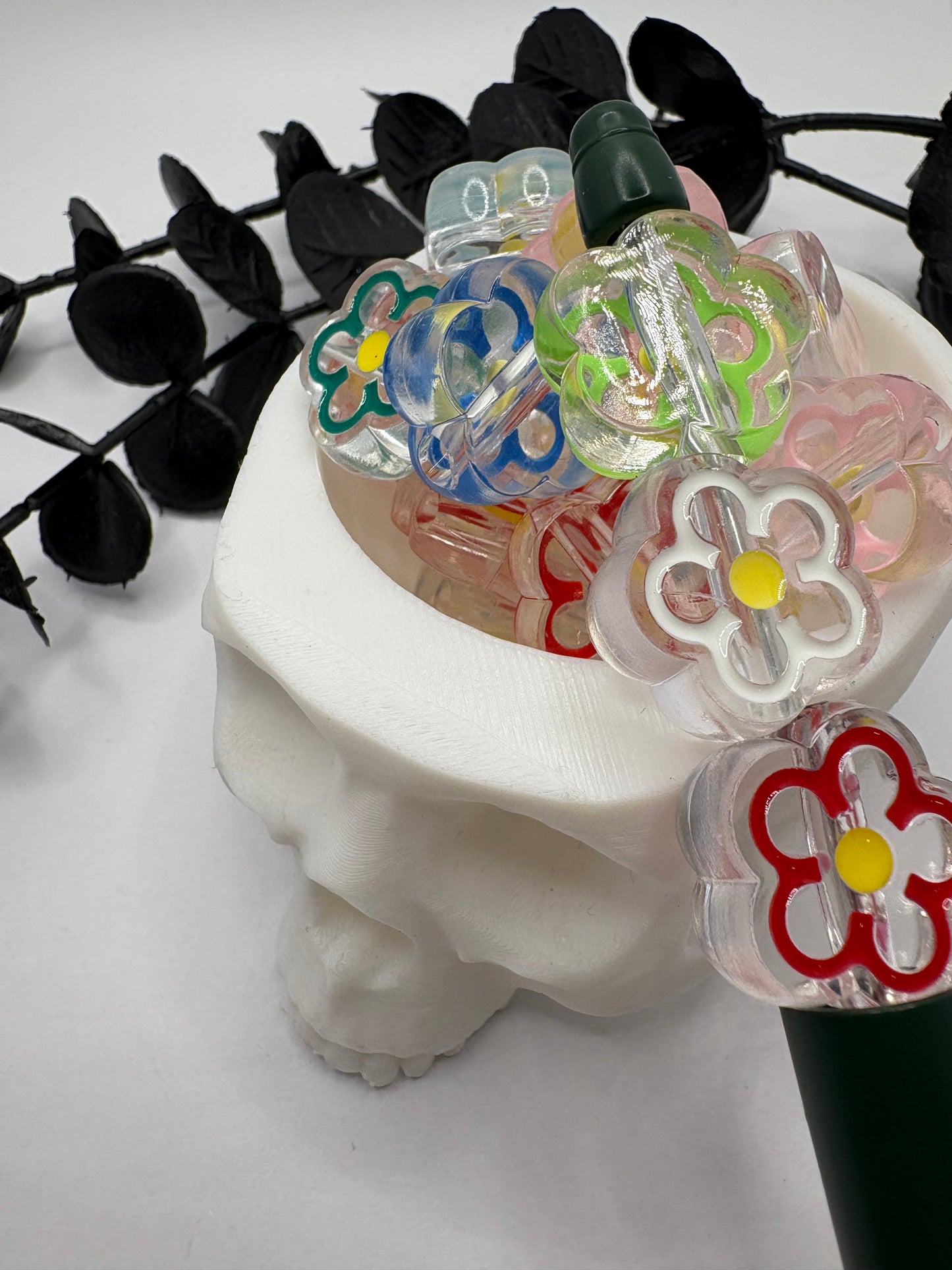 Little Flower mix beads, acrylic 19.5mm beads for pens, beading supplies, mix colored flowers 5pc