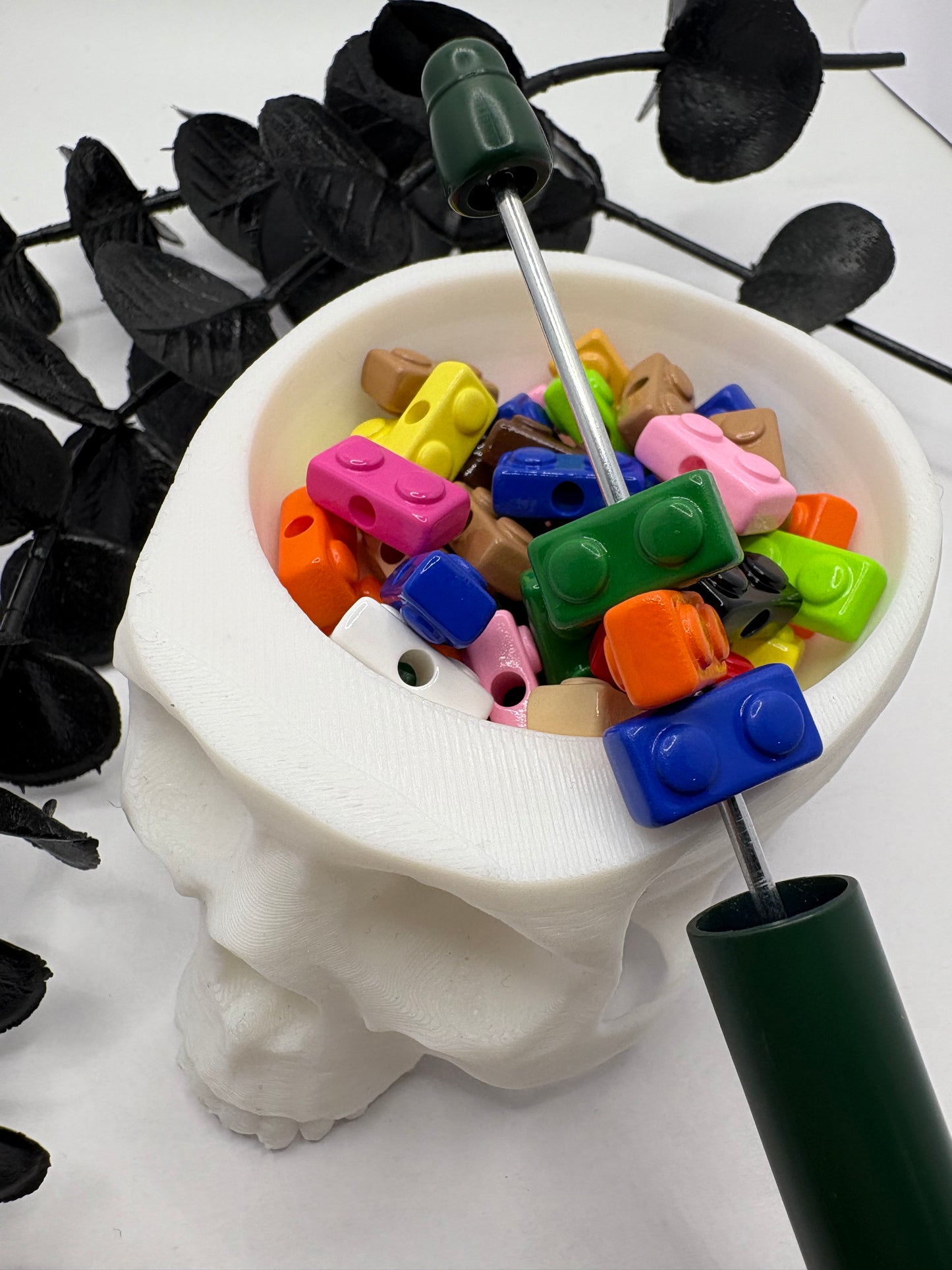 Block mini mix beads, acrylic 7mm beads for pens, beading supplies, mix colored wings 10pc