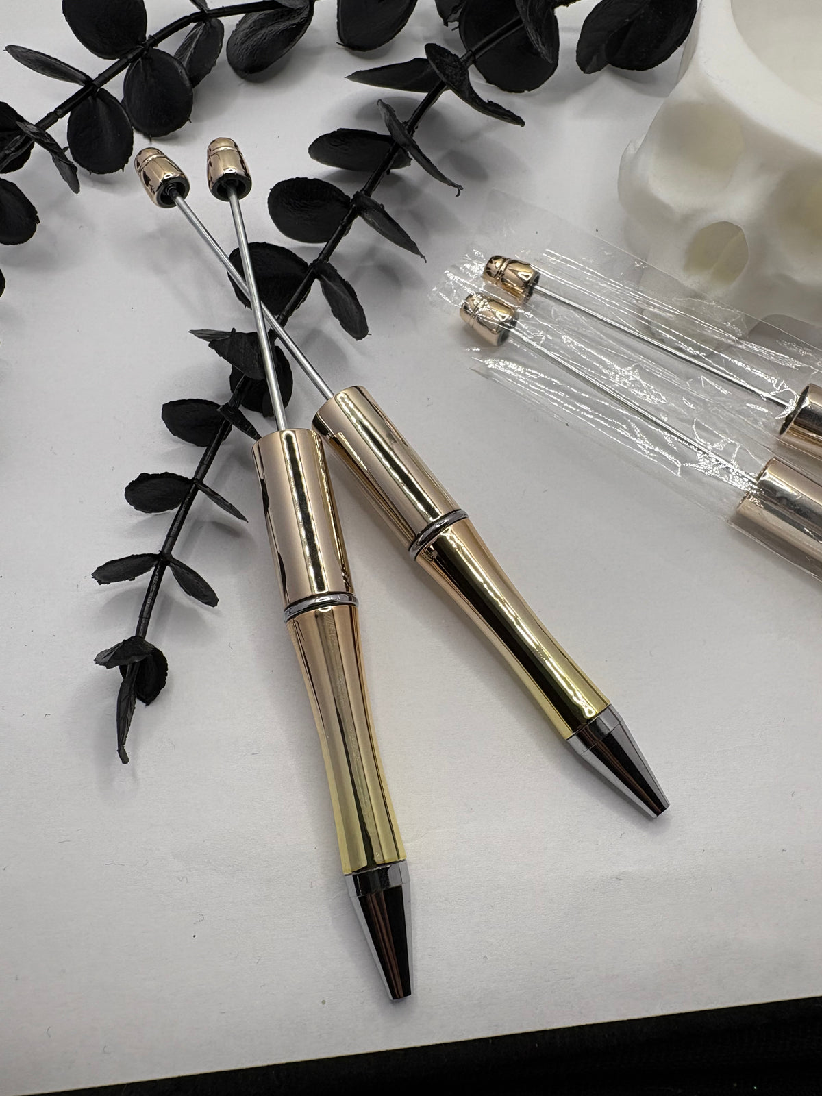 Beadable pen blanks, Beadable black ink, pen for silicone beads, for acrylic beads, pens for crafting, beadable blanks supplies