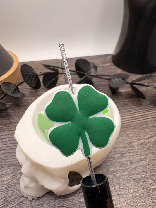 Shamrock clover plain pen bead, crafting beads, supplies, focal, silicone supply bead, silicone focal for beadable items, 29.5mm