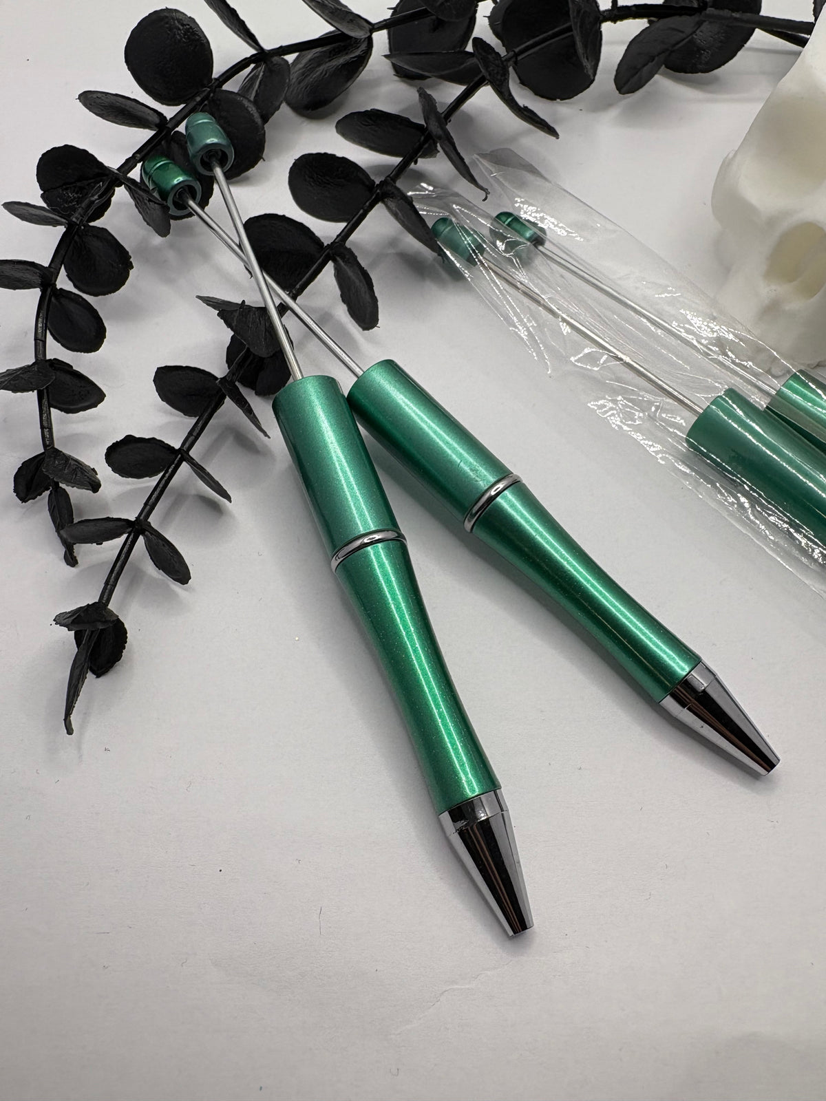 Beadable pen blanks, Beadable black ink, pen for silicone beads, for acrylic beads, pens for crafting, beadable blanks supplies