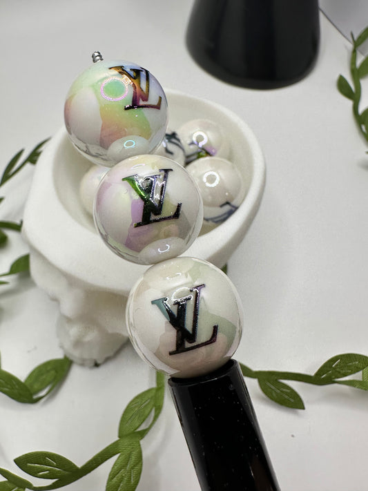 Fancy LV bubblegum bead, acrylic 20mm beads for pens, beading supplies, beading, fancy