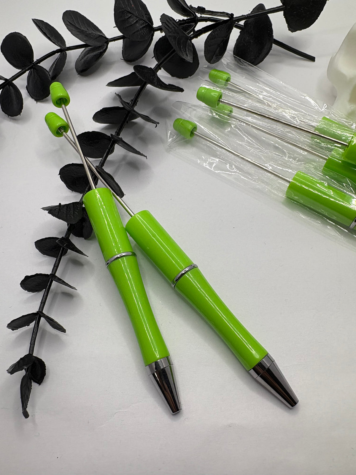 Beadable pen blanks, Beadable black ink, pen for silicone beads, for acrylic beads, pens for crafting, beadable blanks supplies