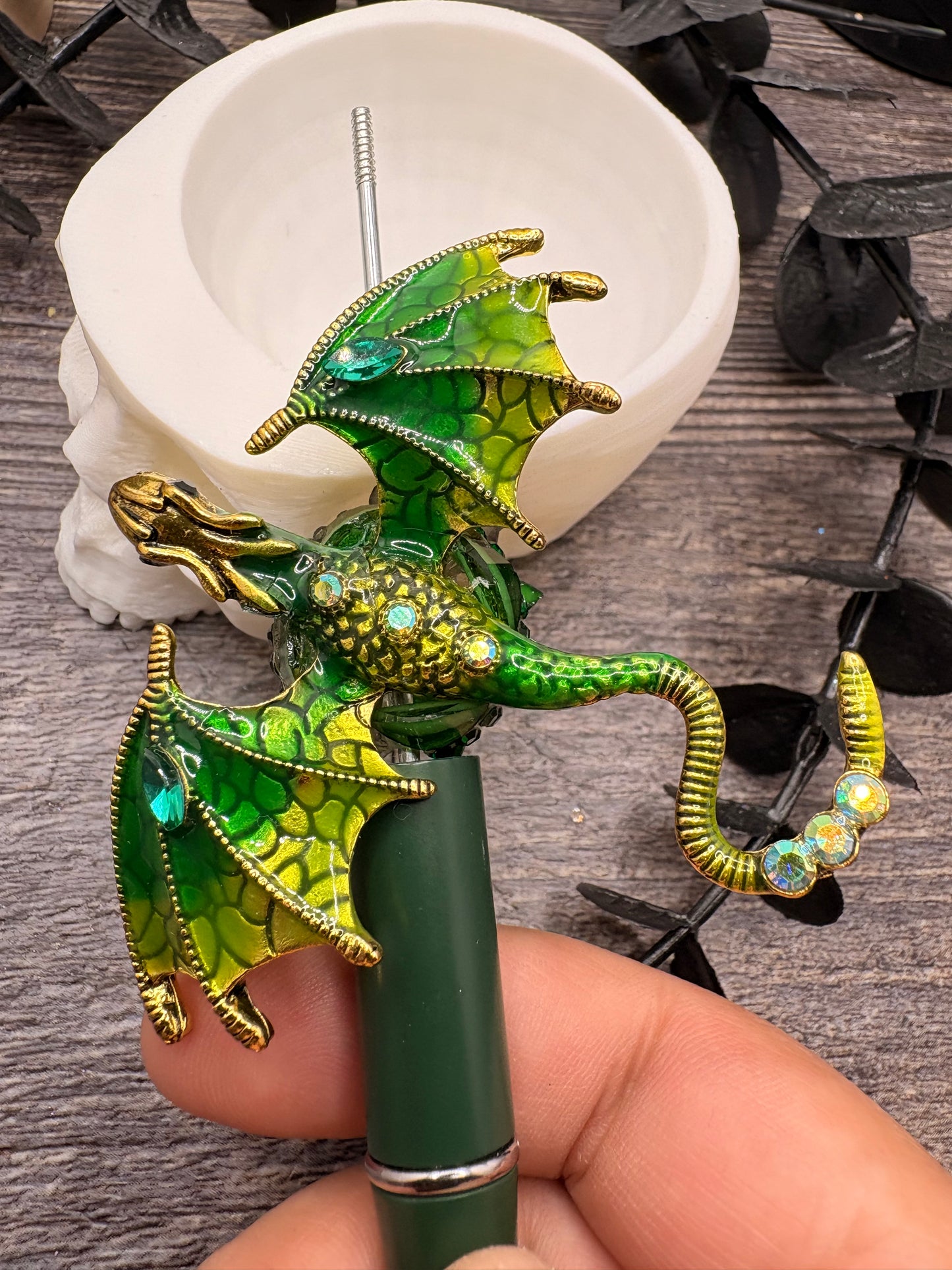Dragon Fancy Focal Bead: Custom Bling Pen Bead, 1pc 61.5mm