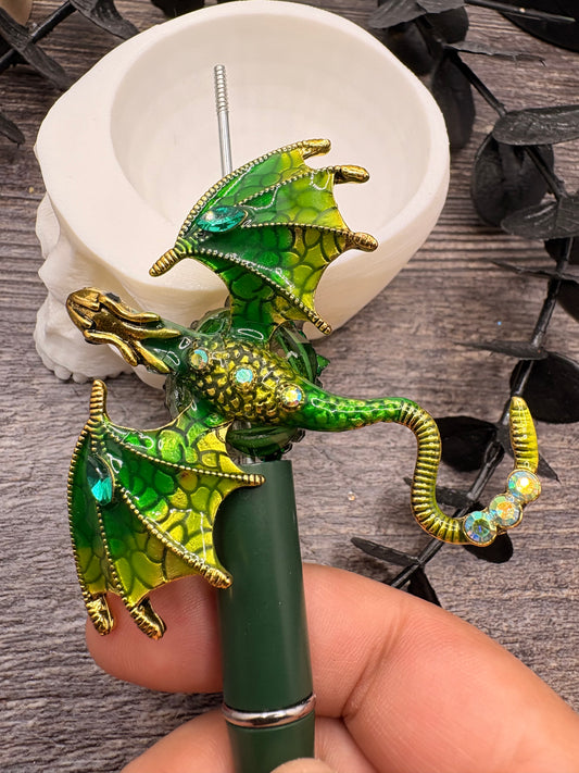Dragon Fancy Focal Bead: Custom Bling Pen Bead, 1pc 61.5mm