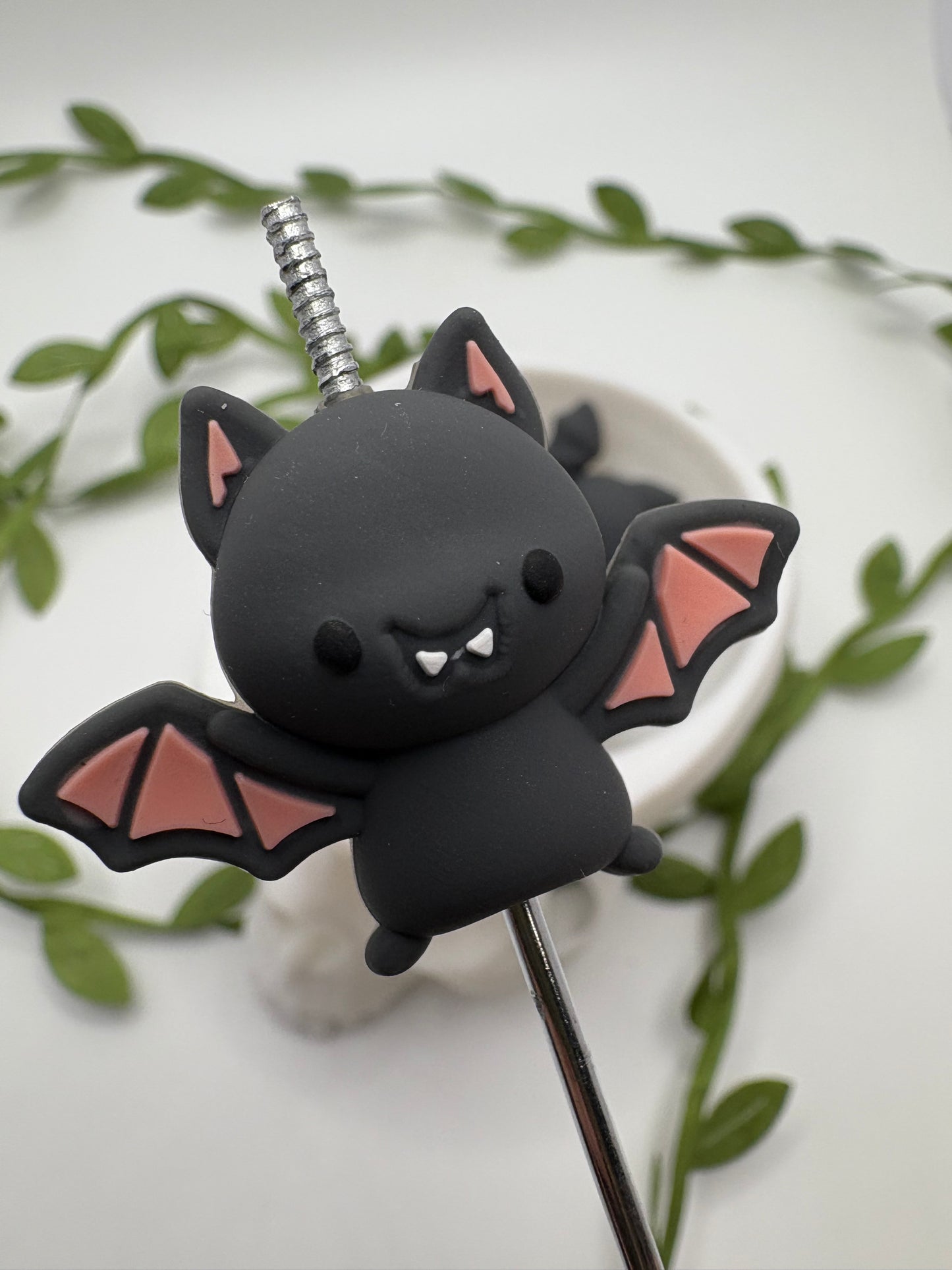Bat bead 3d, cute silicone bead, beads for pens, printed silicone bead, focal bead, 26.8mm, 1pc