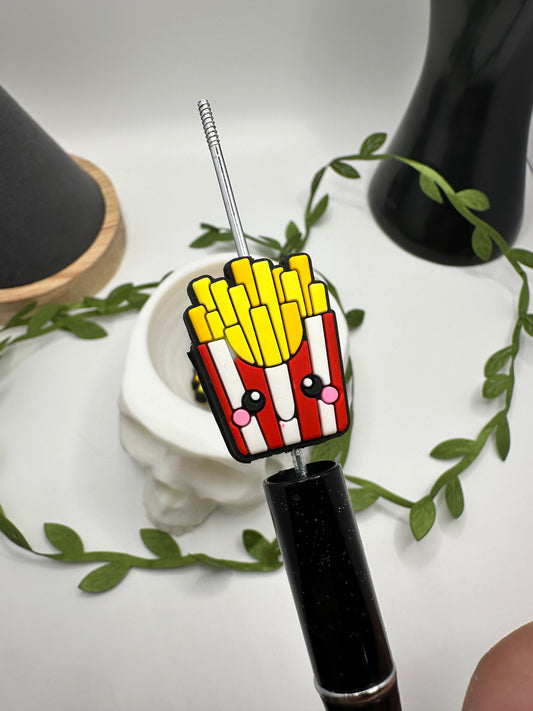 French Fries focal bead, silicone bead, silicone bead for pens, crafting beads, supplies, focal, silicone supply bead 30mm