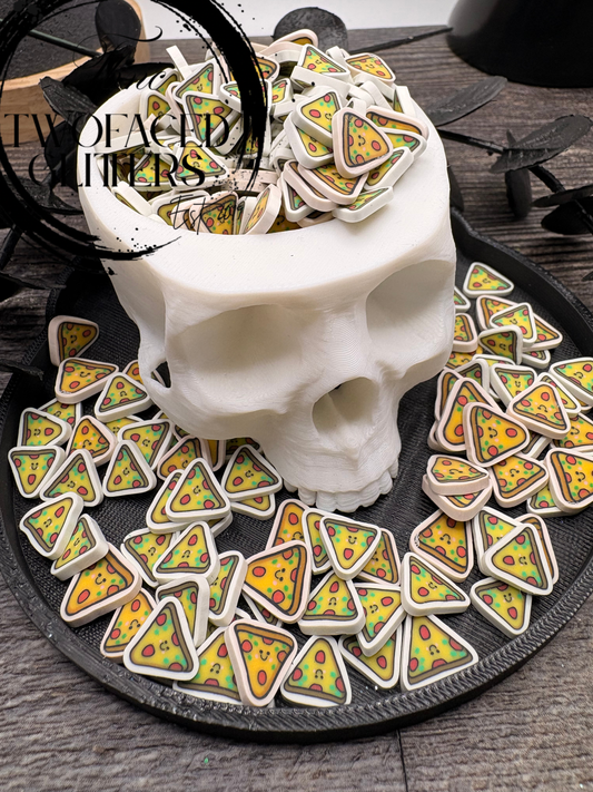 Clay Pizza Slice: Polymer Clay Filler pieces, .5oz Wt.