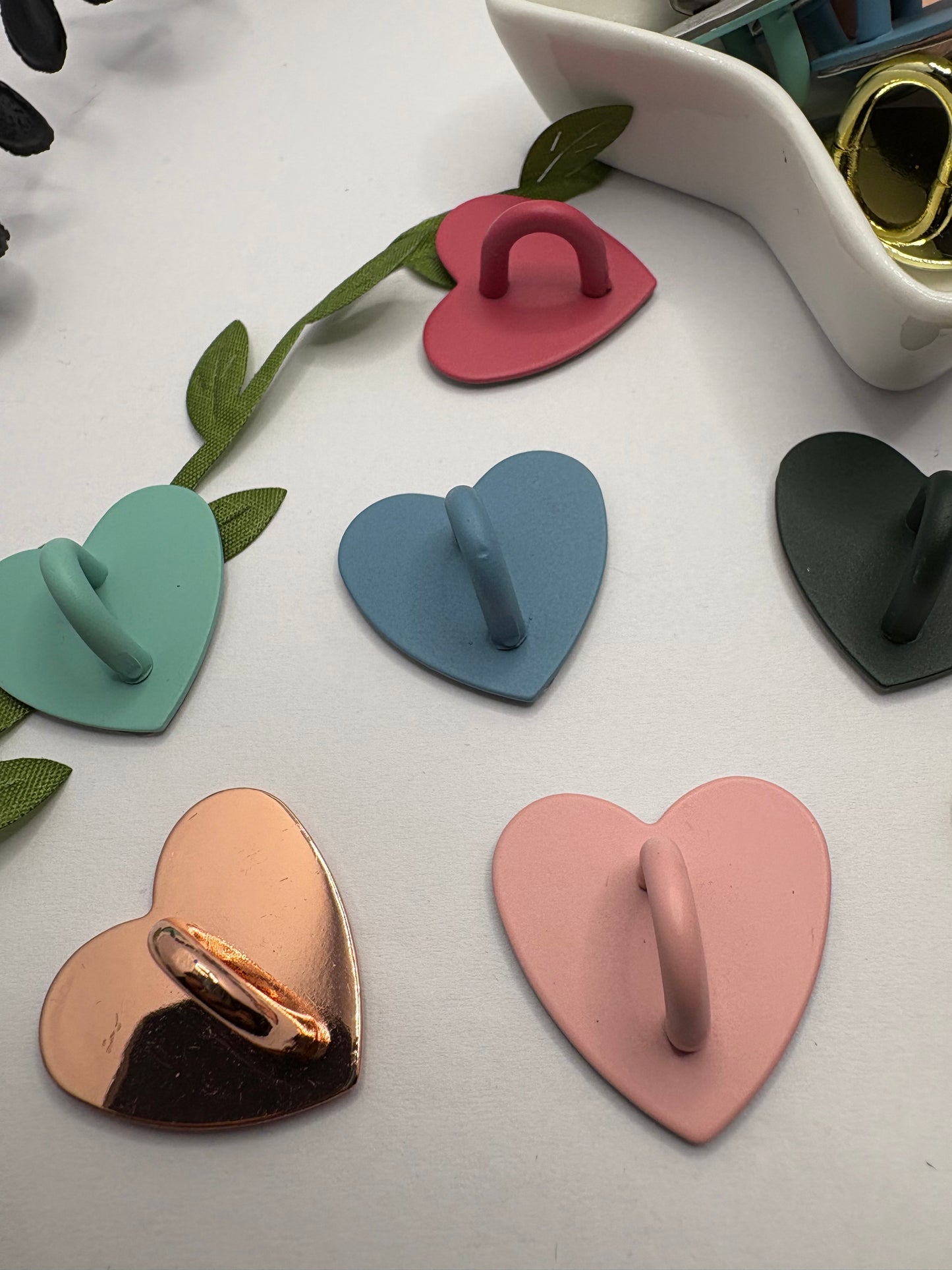 Adhesive phone charm holder, metal charm base, adhesive attachment for phone or case for charms 1pc 24mm