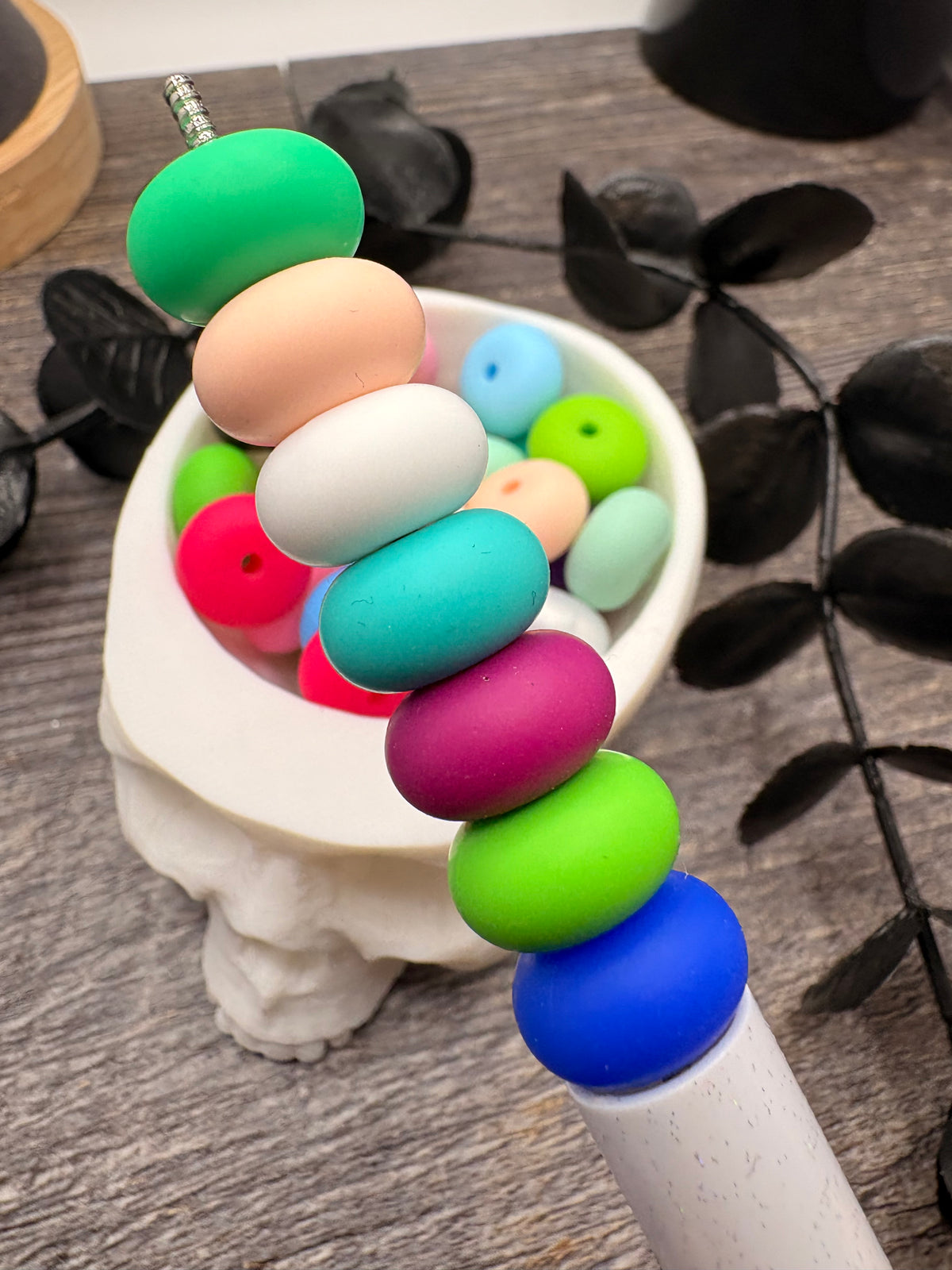 Rondelle mix spacer beads, 14mm beads for pens, beading supplies, beading, pvc silicone beads 20pc