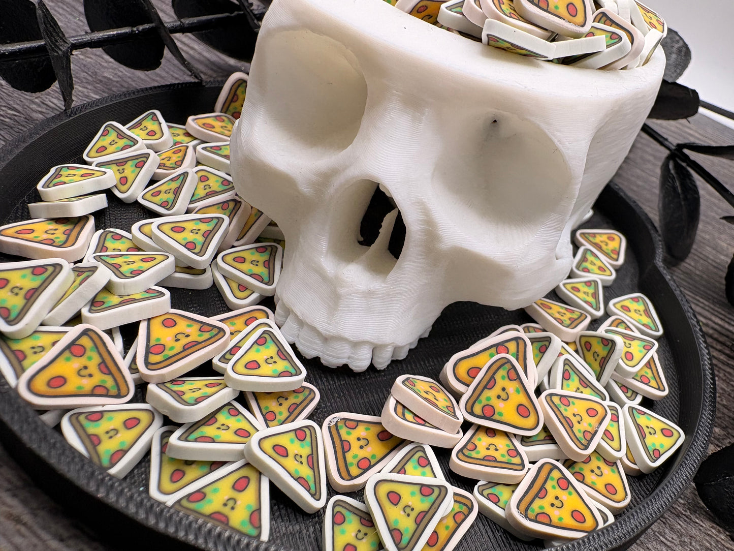 Clay Pizza Slice: Polymer Clay Filler pieces, .5oz Wt.