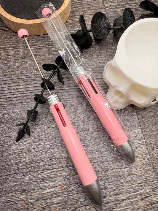 Multicolor Beadable Pen blank: Beadable black ink, pen for beading crafts