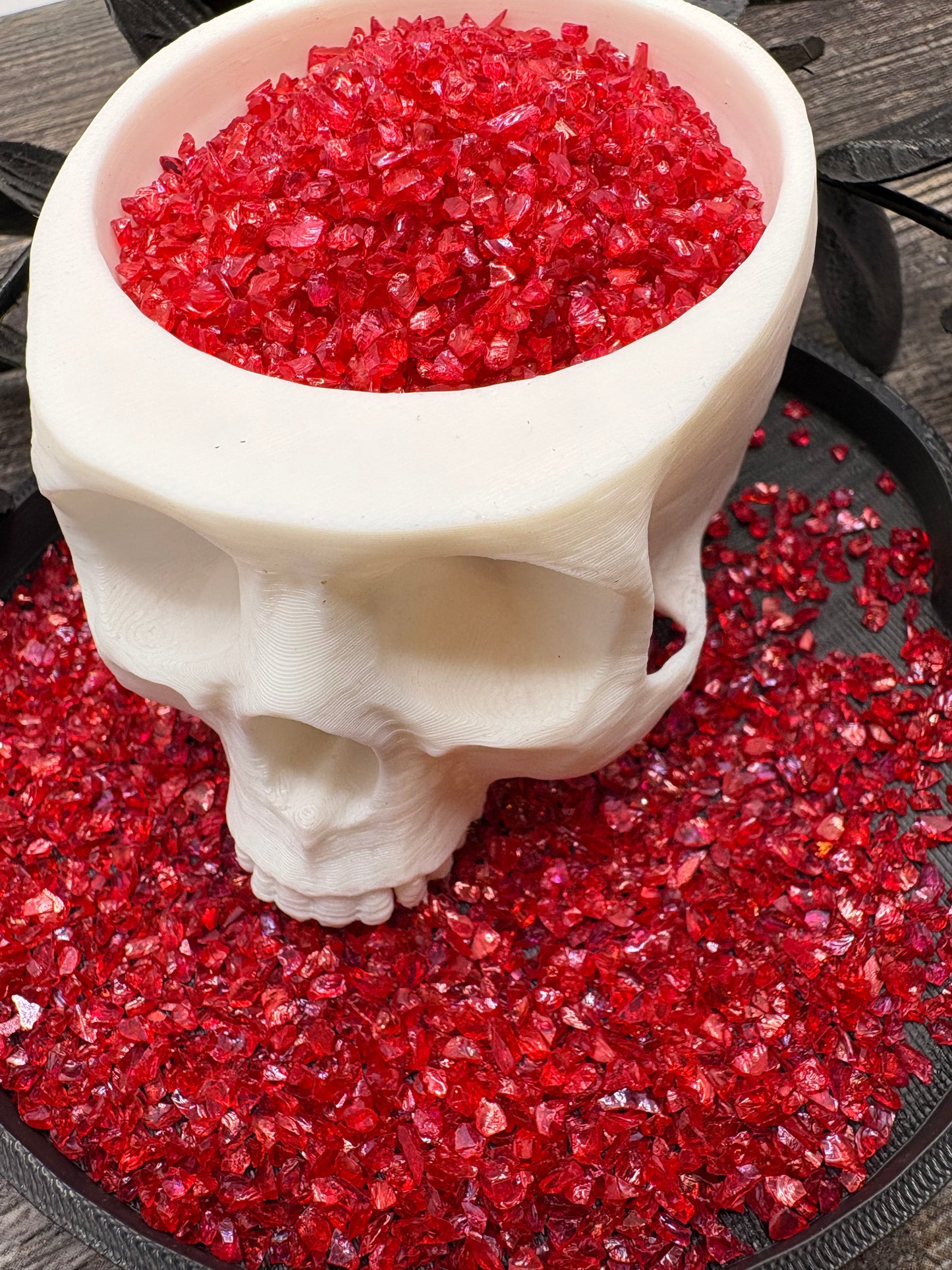Pomegranate Sugar: Crushed glass, Sugar Series 1oz Wt. Not edible