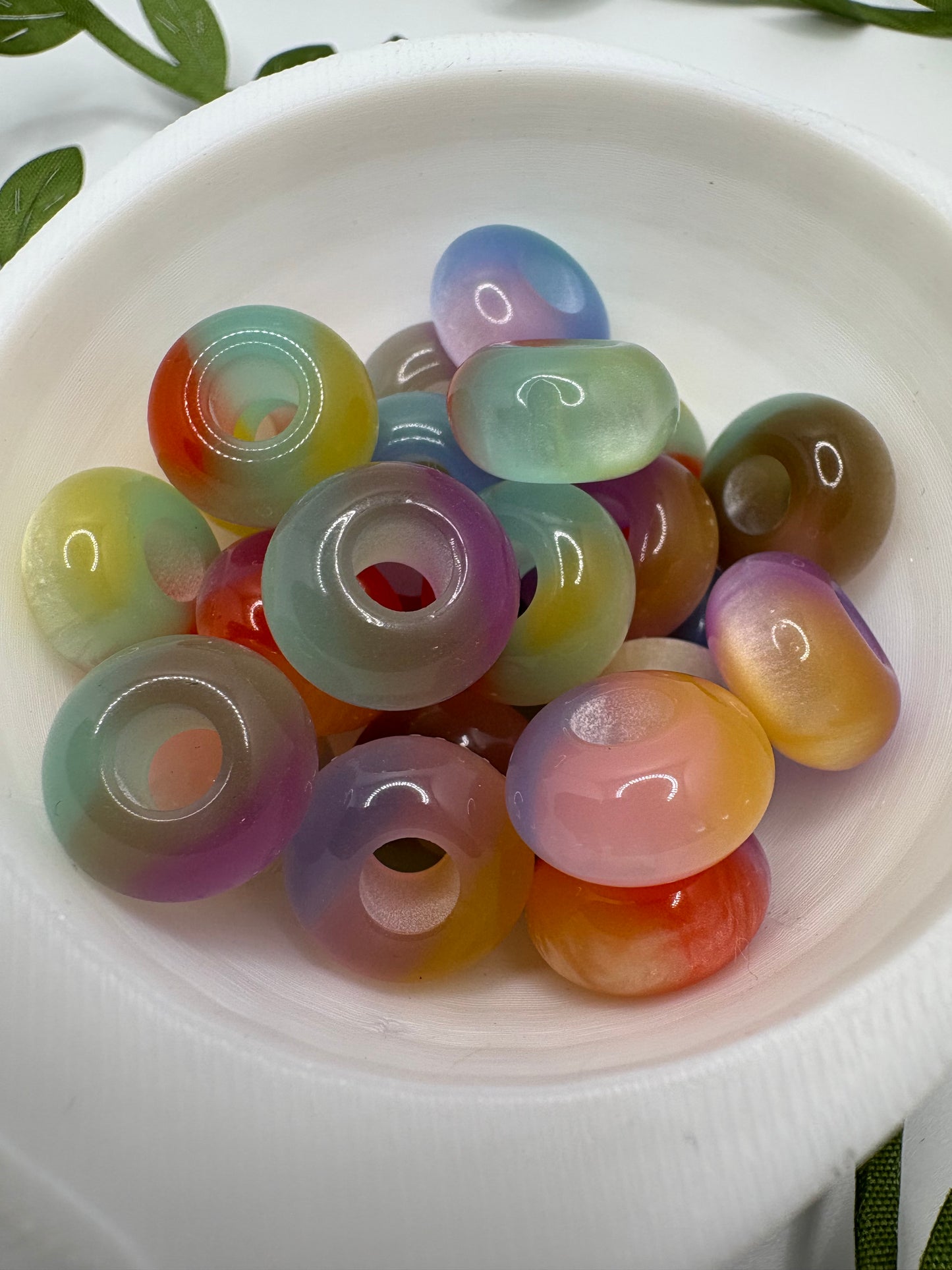 14mm Gradient Abacus acrylic spacer, beads for pens, beading supplies, beading, 5pc spacers, jewelry making
