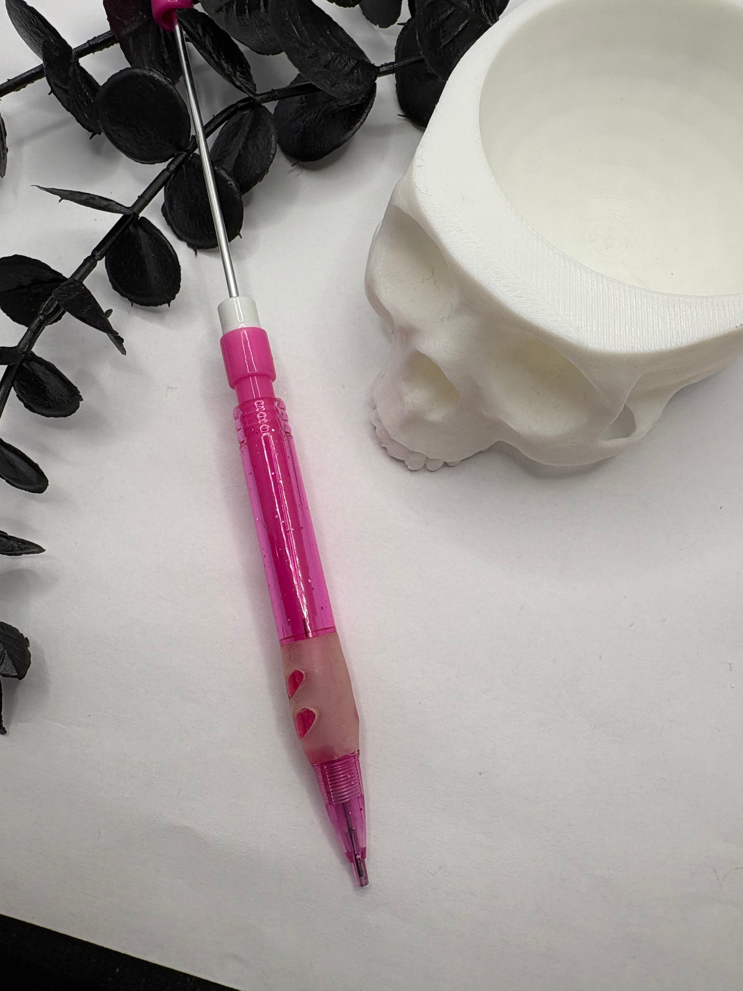 Glitter Mechanical Pencil Beadable blank, pencil for bead crafts, refillable pencils, beadable blanks supplies 1pc