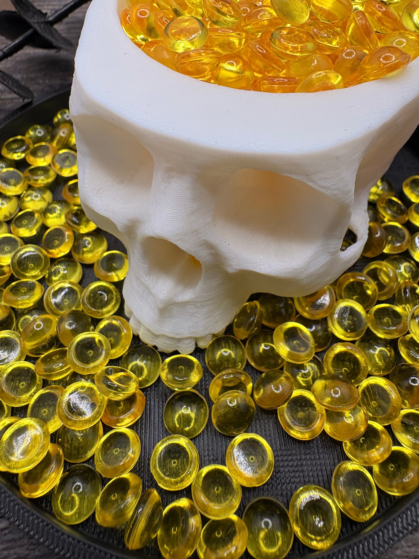 Yellow Transparent: Resin Flatback Half Dome Filler, 2oz Wt.