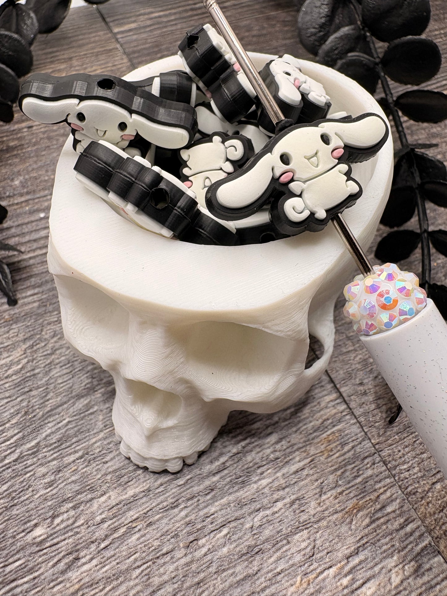Cinna Roll Character bead, Silicone focal, silicone bead for pens, crafting beads, supply focal, 15mm, 1pc