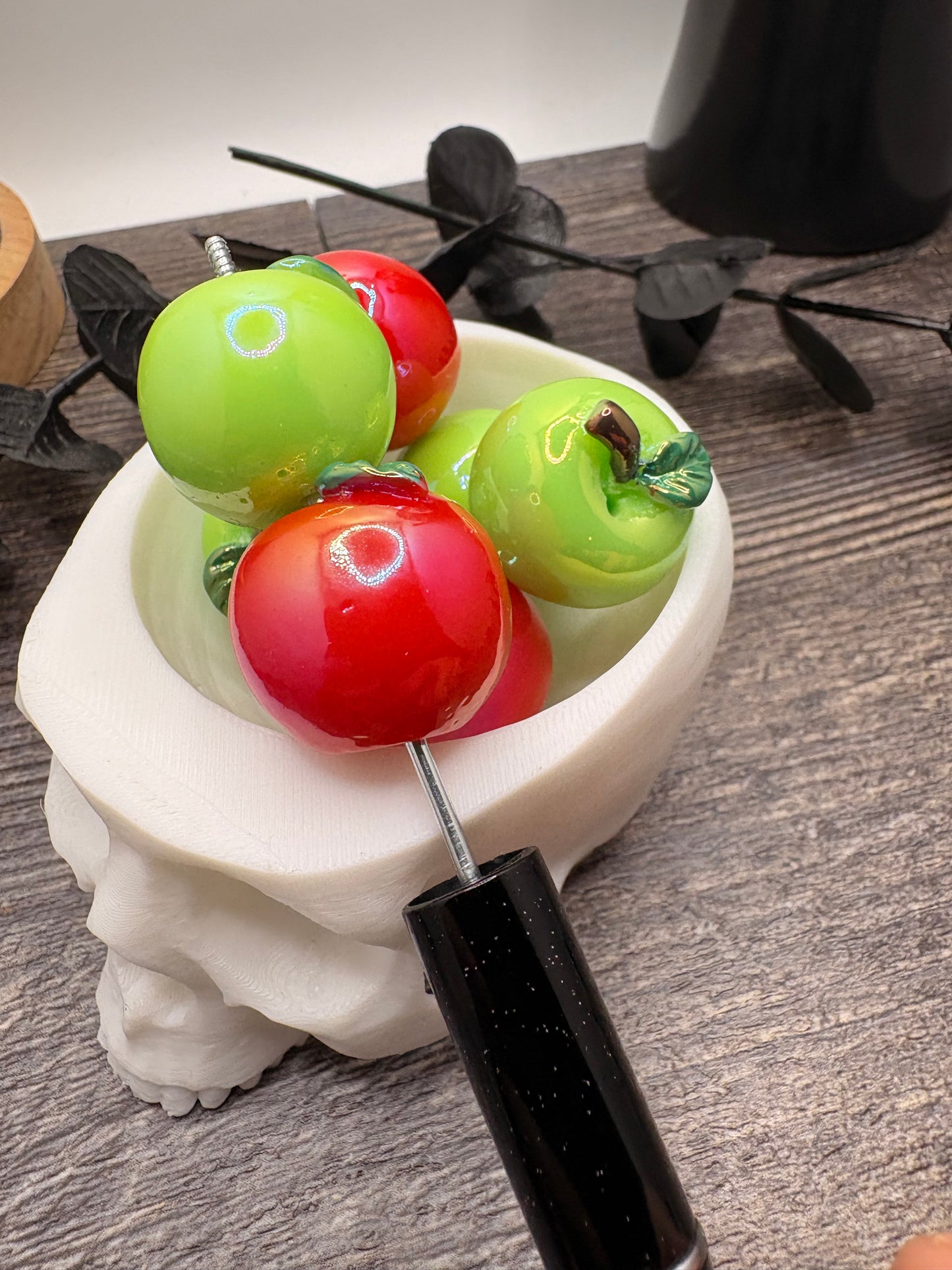 Big Apple bead, acrylic beads for pens, beading supplies, beading, 22.5mm, beads for keychain, 2pc