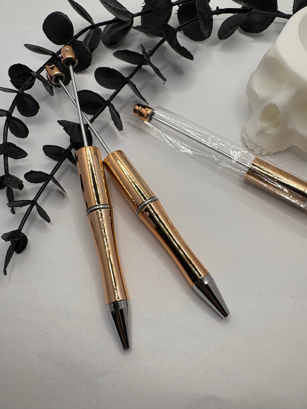 Beadable pen blanks, Beadable black ink, pen for silicone beads, for acrylic beads, pens for crafting, beadable blanks supplies